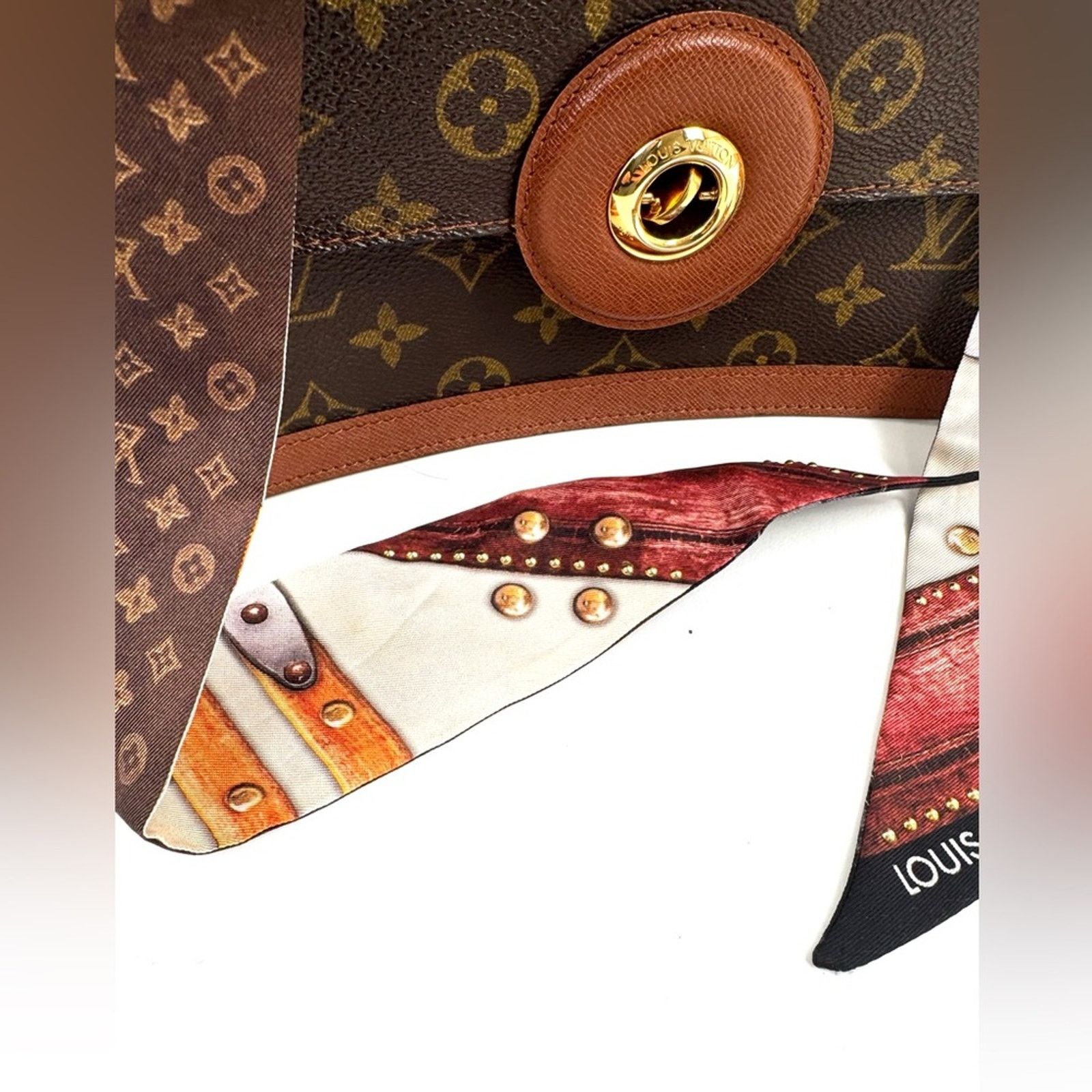 Louis Vuitton Rare LV Monogram Bag Scarf or Vachetta Handle Protector Size ONE SIZE - 12 Thumbnail