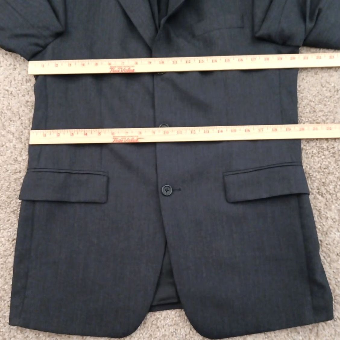 Calvin Klein Calvin Klein Blazer Mens 38 Gray Wool Solid 3-Button Notch Lapel Ventless Single-Breasted 2 Piece Regular Mens Size 38R - 5 Thumbnail