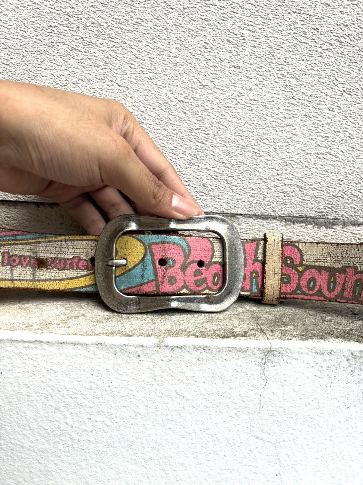 Pre-owned Japanese Brand Vintage Beach Sound Surf Belt (size 35-38 ) In Multi