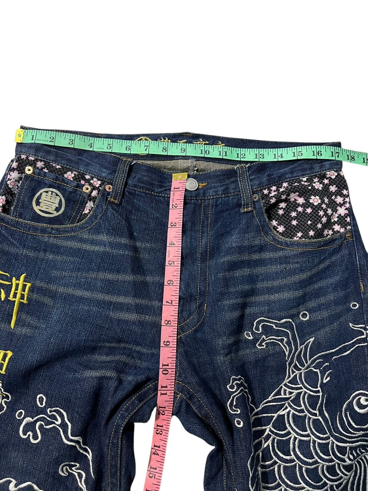 Japanese Brand VINTAGE JAPANESE BRAND SUKAJAN KOI FISH EMBROIDERY JEANS Size US 34 / EU 50 - 16 Thumbnail