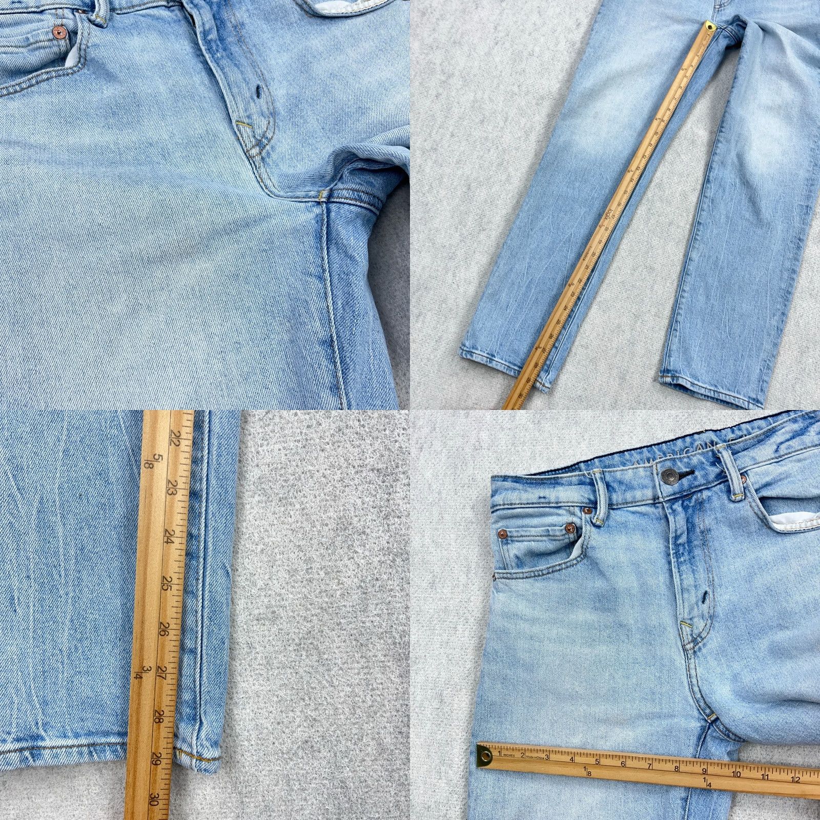 American Eagle Outfitters American Eagle Outfitters Jeans Men 30x32 Athletic Straight Leg Light Wash Blue 5-Pocket Denim Stretch N/A Size US 30 / EU 46 - 8 Thumbnail
