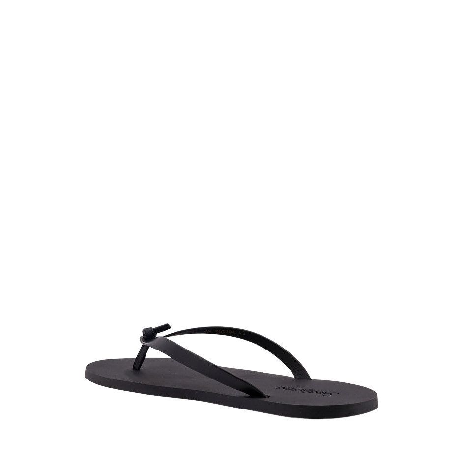 SAINT LAURENT Party Black Rubber Thong Sandals New & Authent
