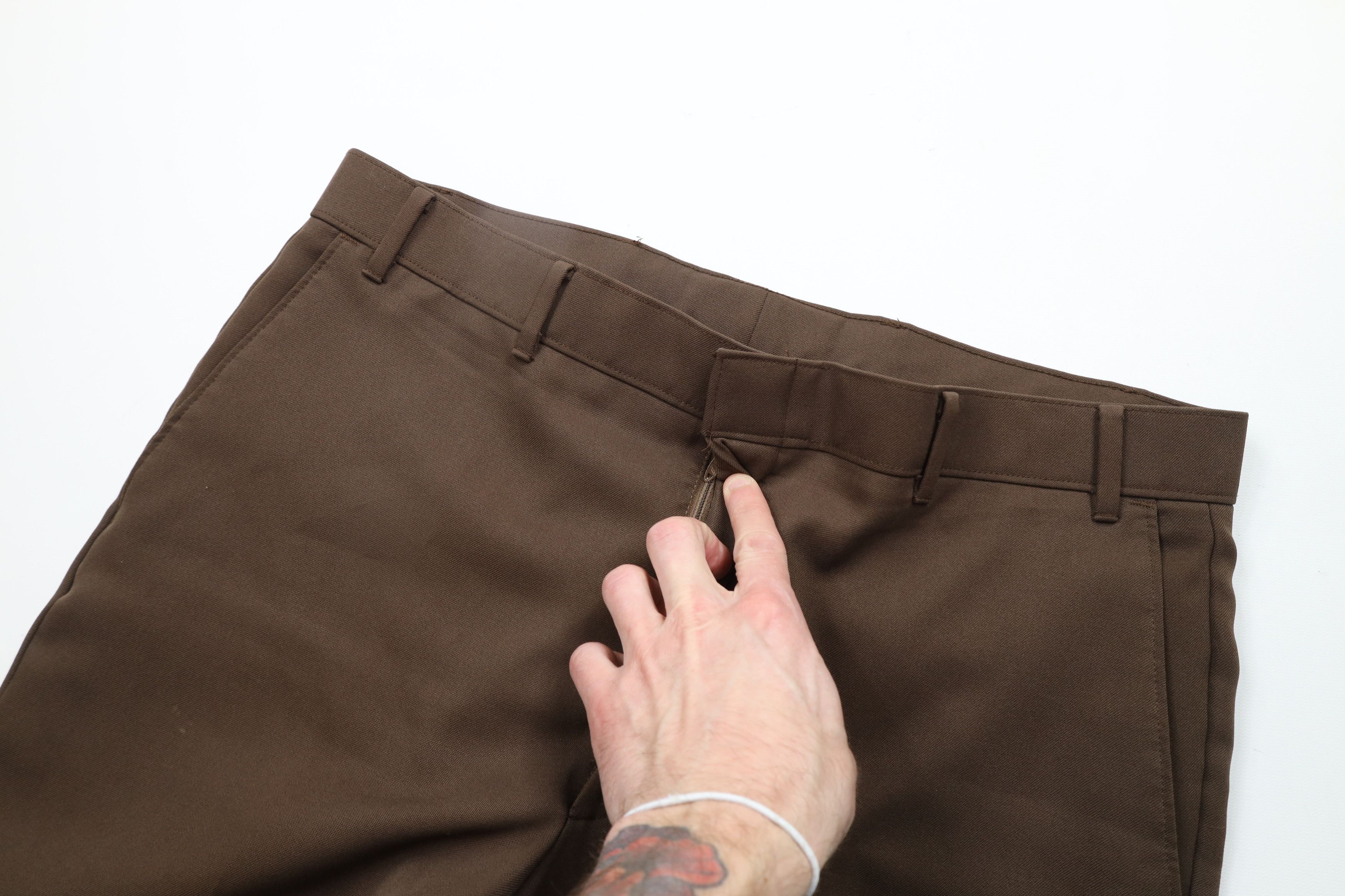 Levi's × Vintage Vintage 70s Levis Knit Wide Leg Bell Bottoms Pants Brown USA Size US 36 / EU 52 - 7 Thumbnail
