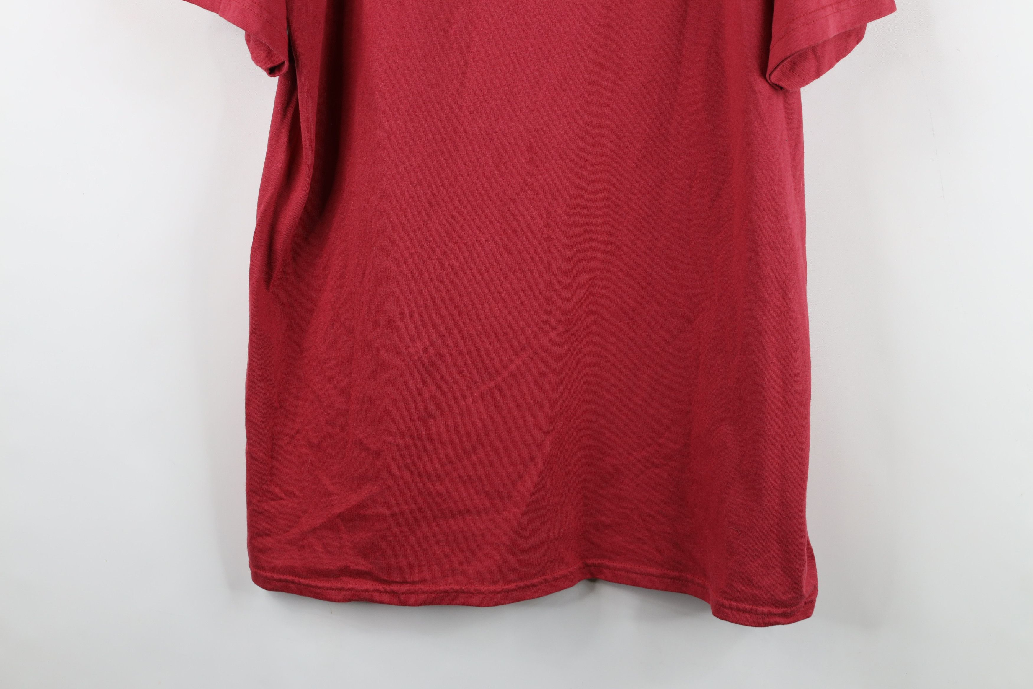 Vintage Vintage 90s Streetwear Blank Heavyweight T-Shirt Red Cotton Size US L / EU 52-54 / 3 - 3 Thumbnail