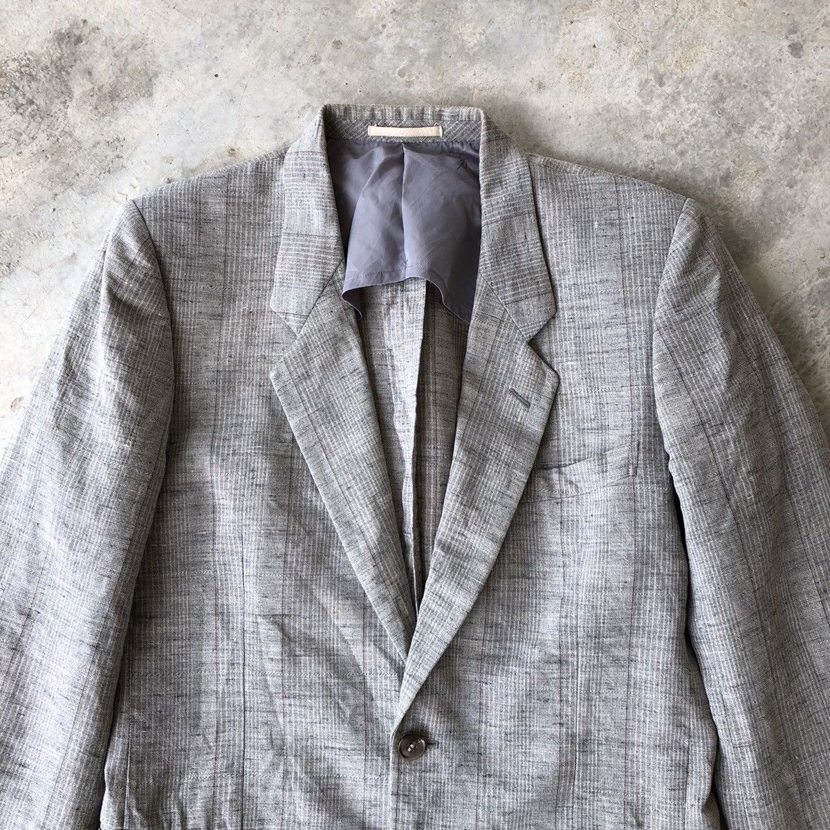 Japanese Brand × Yves Saint Laurent YVES SAINT LAURENT Plaid Blazer Coat Size 44R - 4 Thumbnail