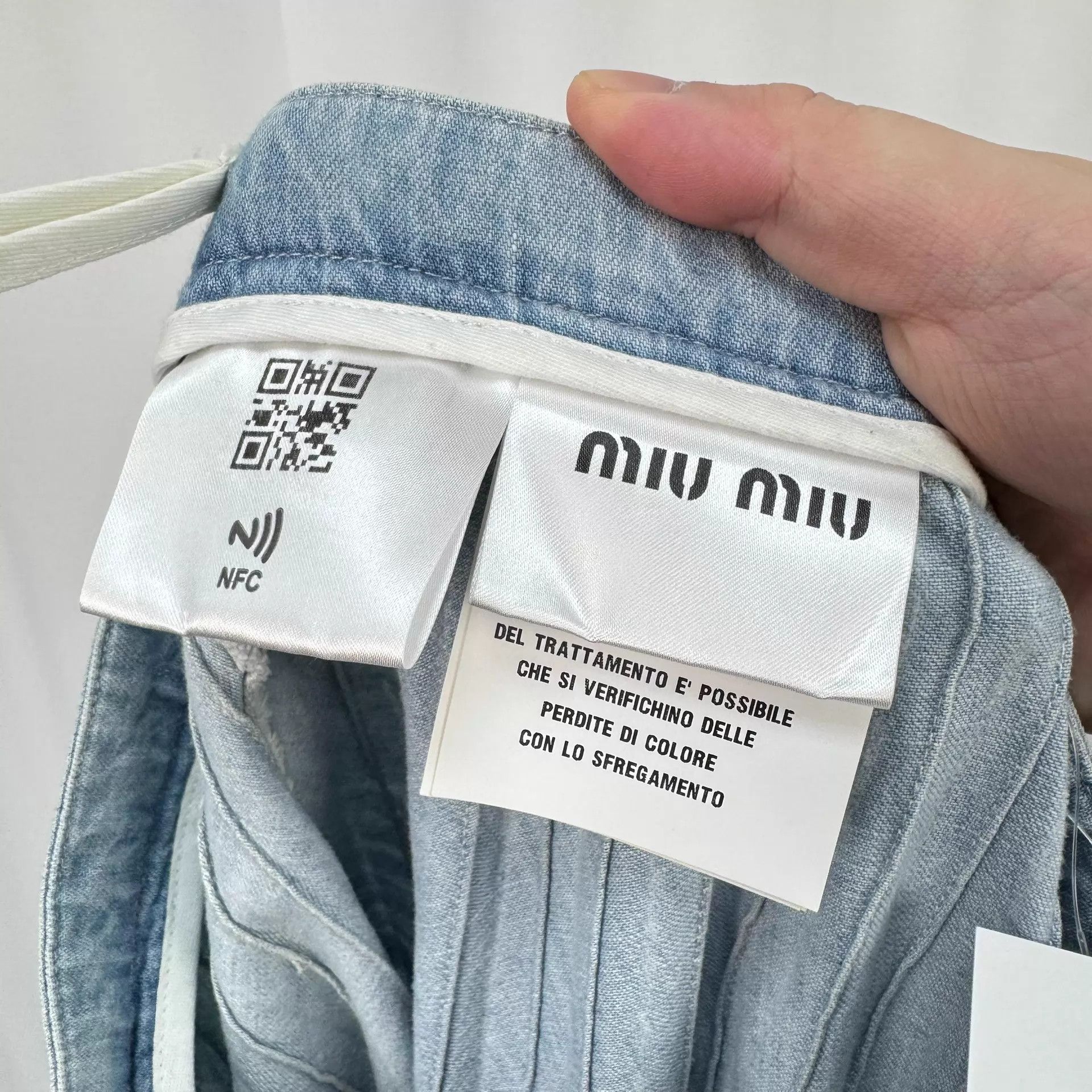 Miu Miu MIU MIU Embroidered Logo Denim Skirt 99 New Size 38 Size 26" / US 2 / IT 38 - 5 Thumbnail