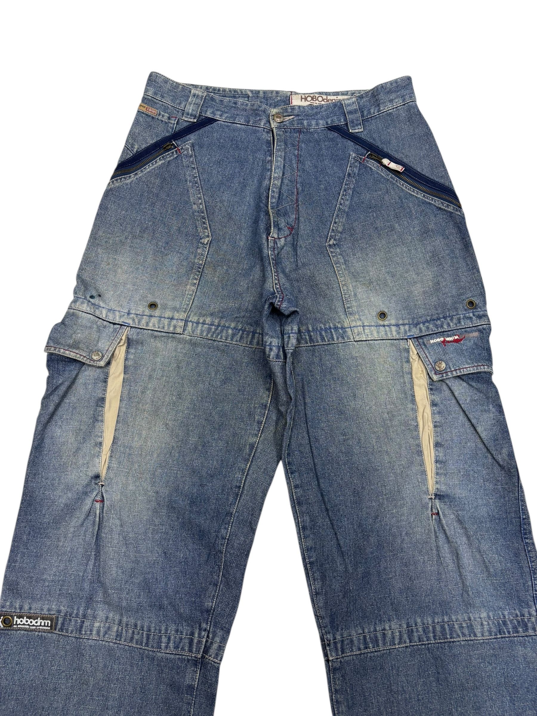 JNCO 🔥HOBO BAGGY MULTIPOCKET CARGO DENIM JEANS Size US 34 / EU 50 - 5 Thumbnail