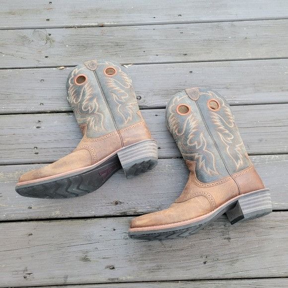 Ariat Ariat Mens Heritage Roughstock Two-tone Oiled Leather Cowboy Size US 13 / EU 46 - 4 Thumbnail