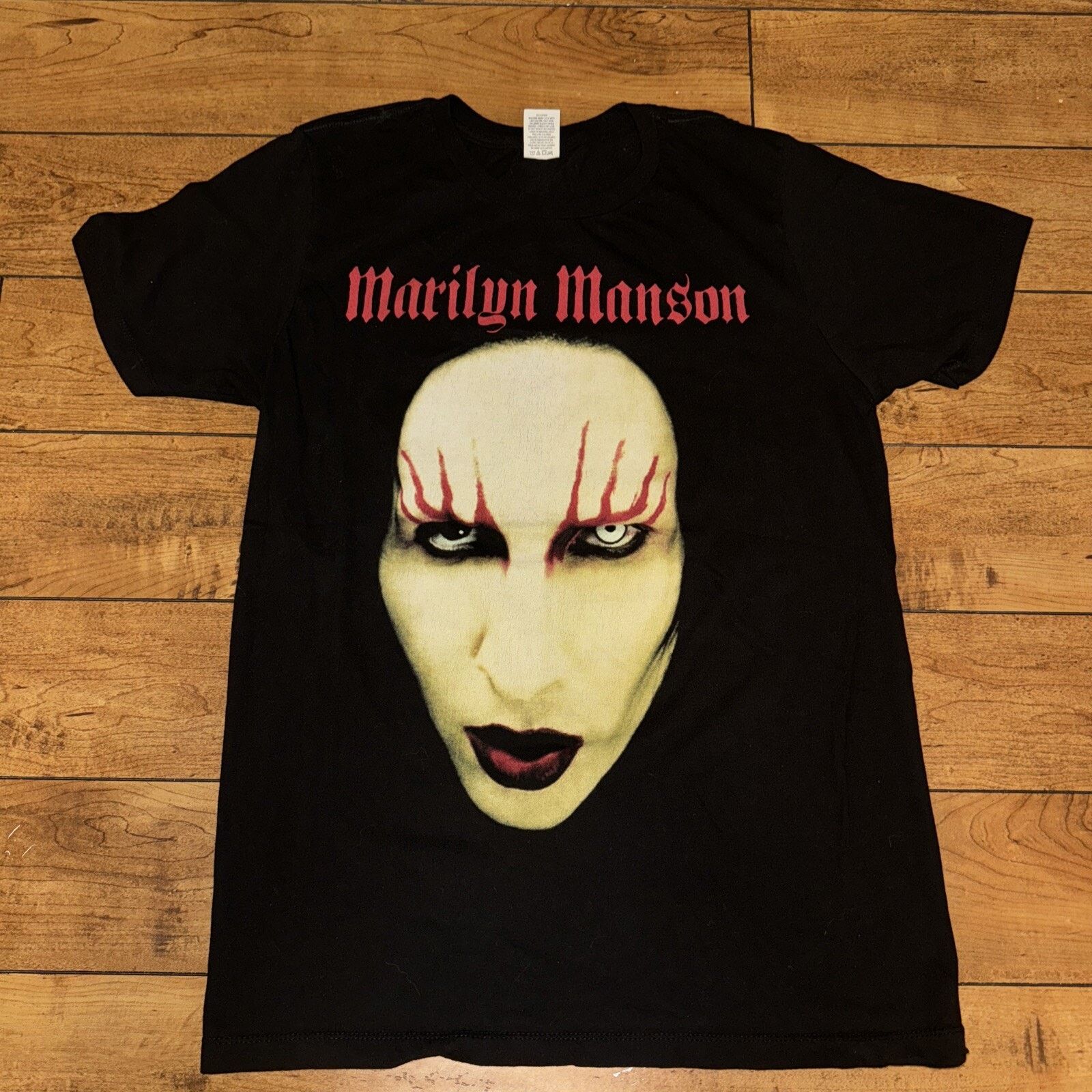 Band Tees × Vintage Vintage Y2K Marilyn Manson T-Shirt Medium 19x26 Black Size US M / EU 48-50 / 2 - 1 Thumbnail