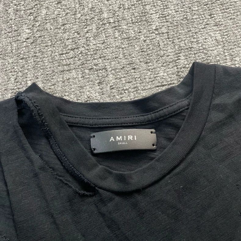 Amiri Amiri black distressed short-sleeved shirt Size US S / EU 44-46 / 1 - 3 Thumbnail