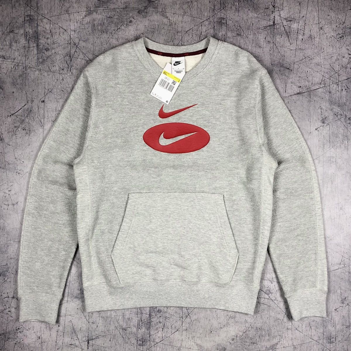 Nike NEW❗️Nike Swoosh Crew Neck Pullover Sweatshirt y2k drill 00s Size US M / EU 48-50 / 2 - 2 Thumbnail