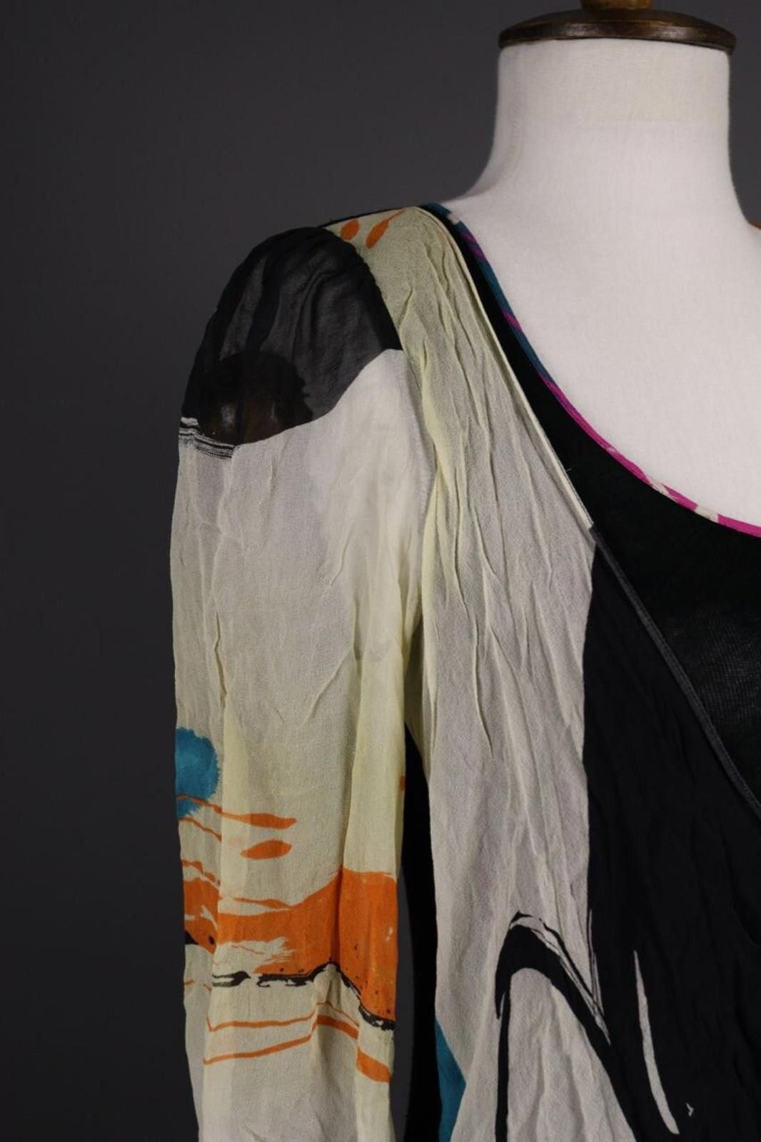 Custo Barcelona CUSTO BARCELONA Multicolor Abstract Silk Top Shirt Size 2 Size XS / US 0-2 / IT 36-38 - 12 Thumbnail
