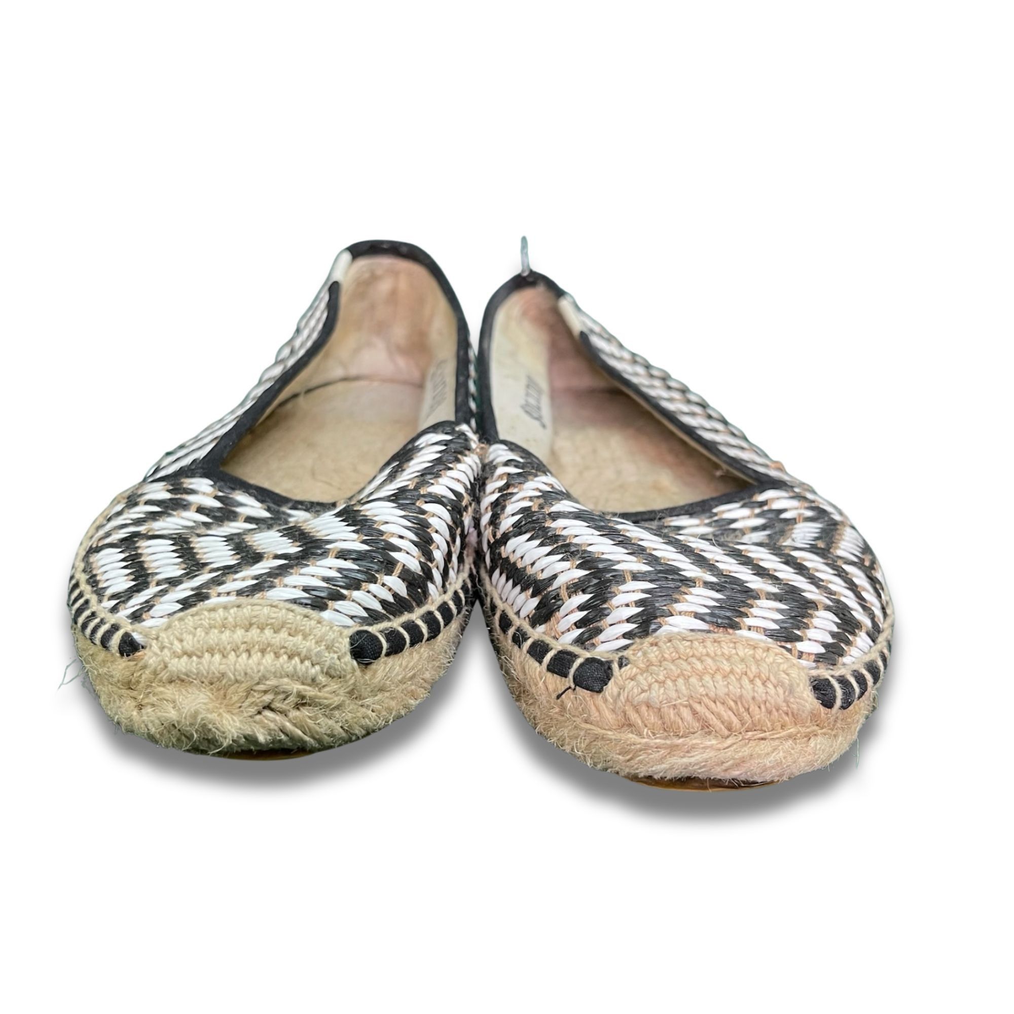 Soludos Soludos Raffia Low Cut Espadrilles Sz 7 Black & White Casual Size US 7 / IT 37 - 2 Thumbnail