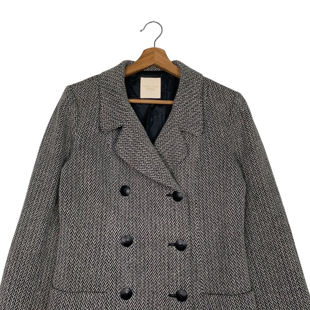 Hardy Amies Hardy Amies London Essence Double Breasted Herringbone Coat Size S / US 4 / IT 40 - 2 Thumbnail