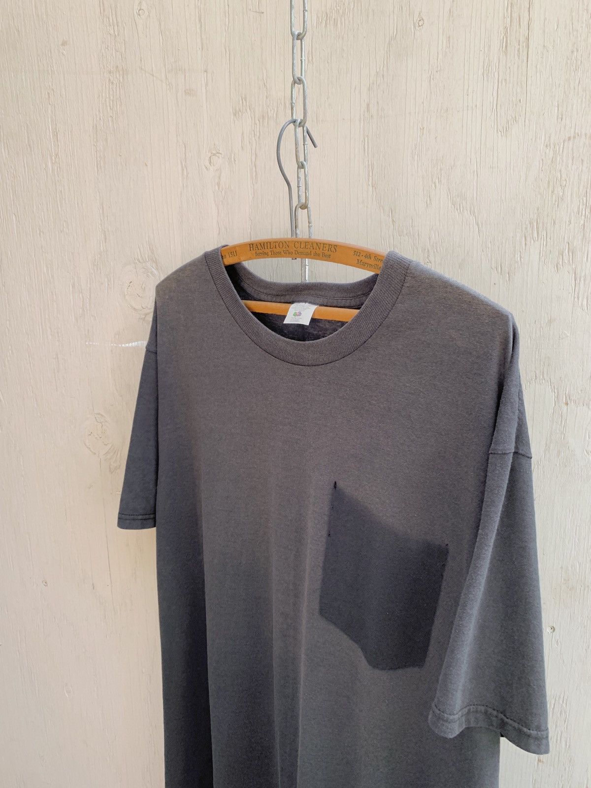 Vintage 90s Sun Faded Ghost Pocket Blank Tee Distressed ERD Grunge Size US XL / EU 56 / 4 - 4 Thumbnail