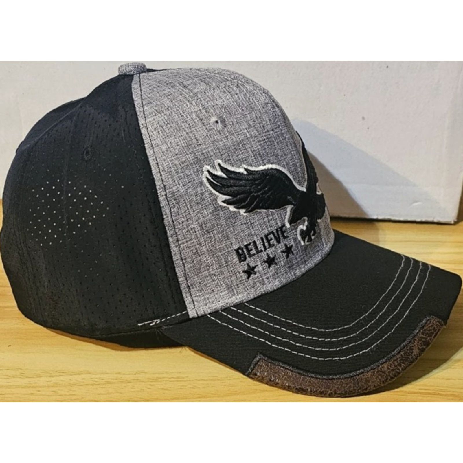 Vintage EAGLE FLYING BELIEVE USA STAR FLAG SNAPBACK BASEBALL CAP ( G ) Size ONE SIZE - 3 Thumbnail