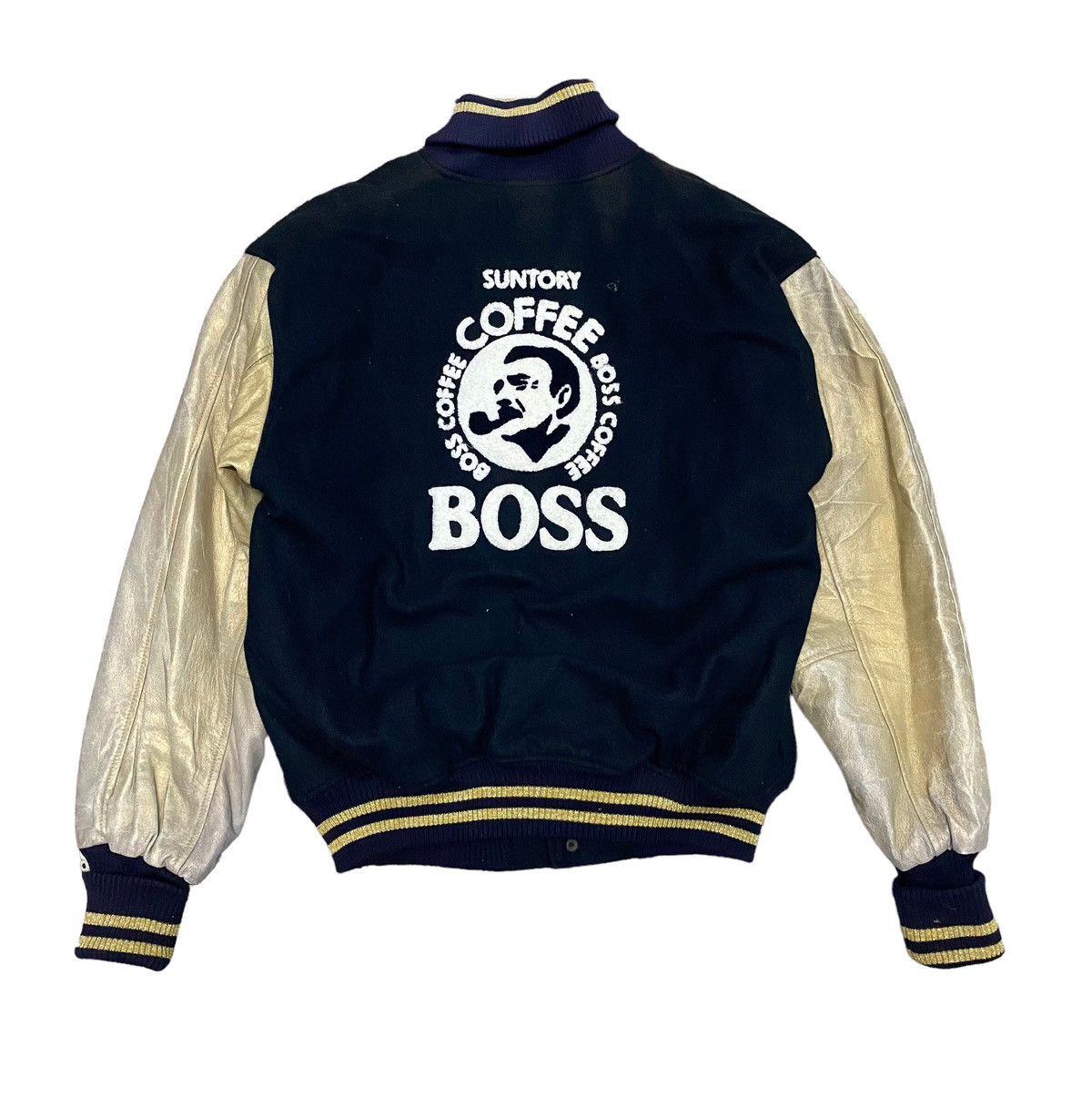 Vintage Vintage Suntory boss coffee varsity wool jacket Size US L / EU 52-54 / 3 - 1 Thumbnail