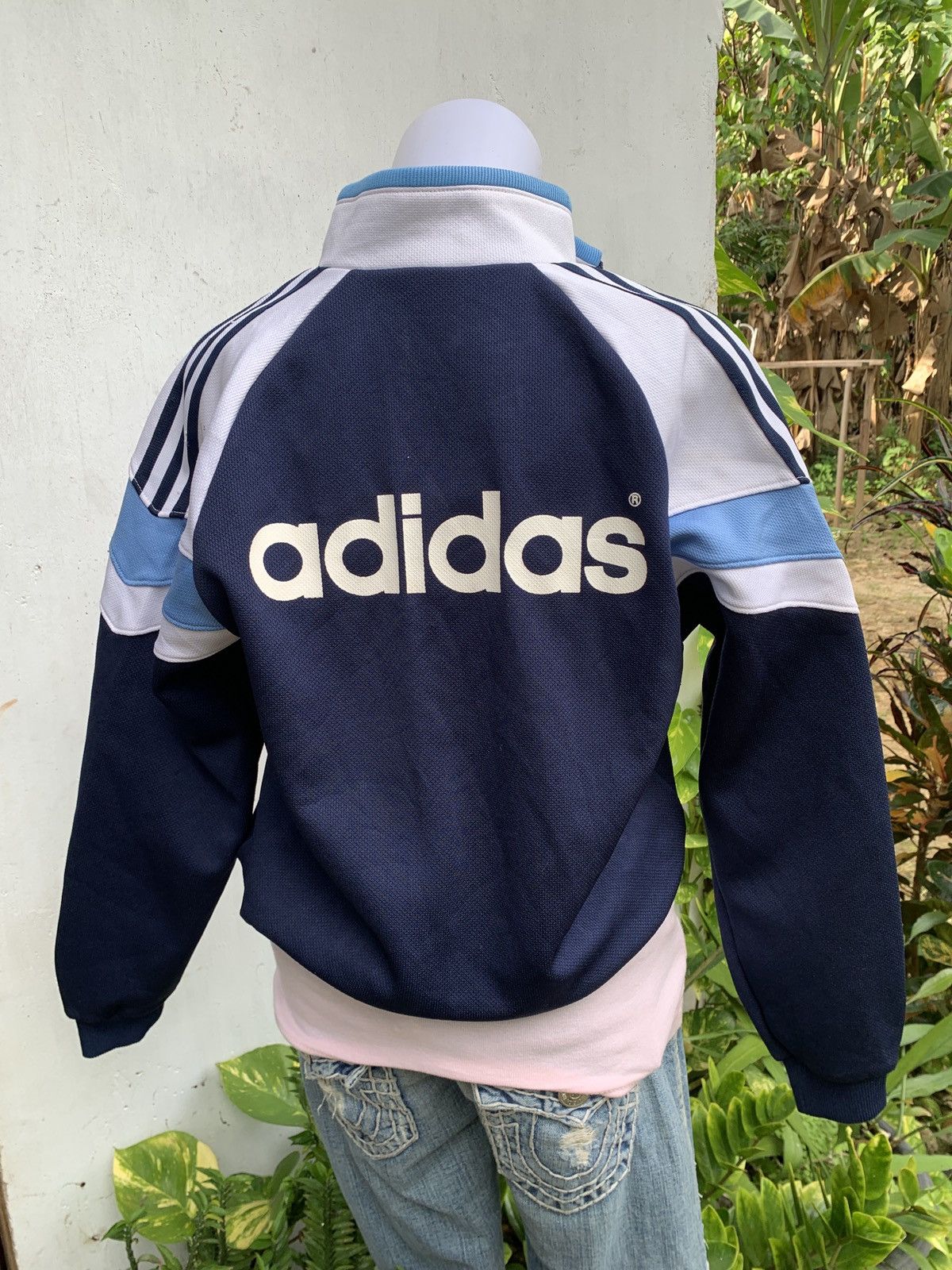 Adidas × Descente × Vintage 1990s Adidas Descente Trashed 3 Stripes Track Jacket Size S / US 4 / IT 40 - 3 Thumbnail