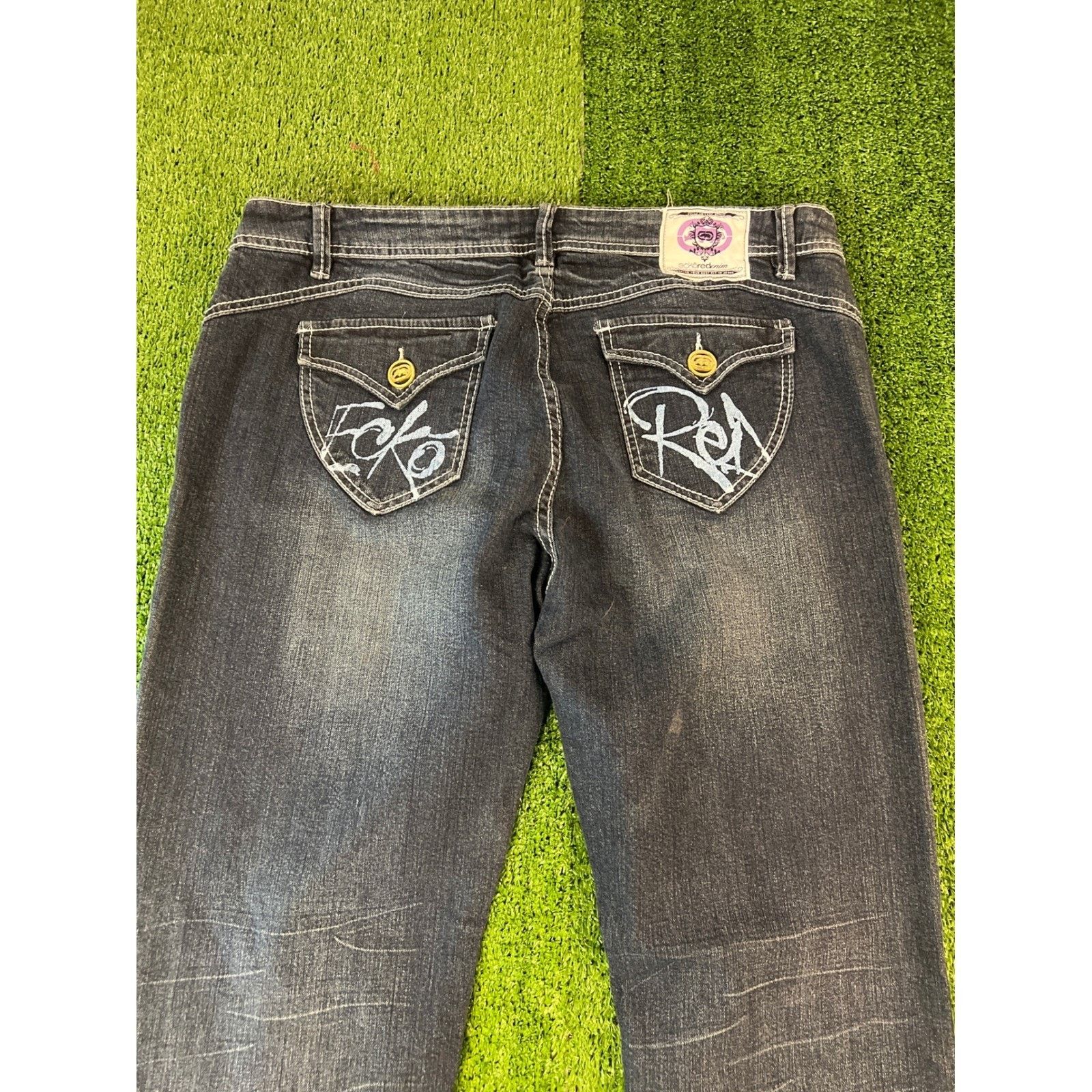 Ecko Unltd. Ecko Red Denim Jeans Womens 13/14 Mid Rise Size 32" / US 10 / IT 46 - 7 Thumbnail