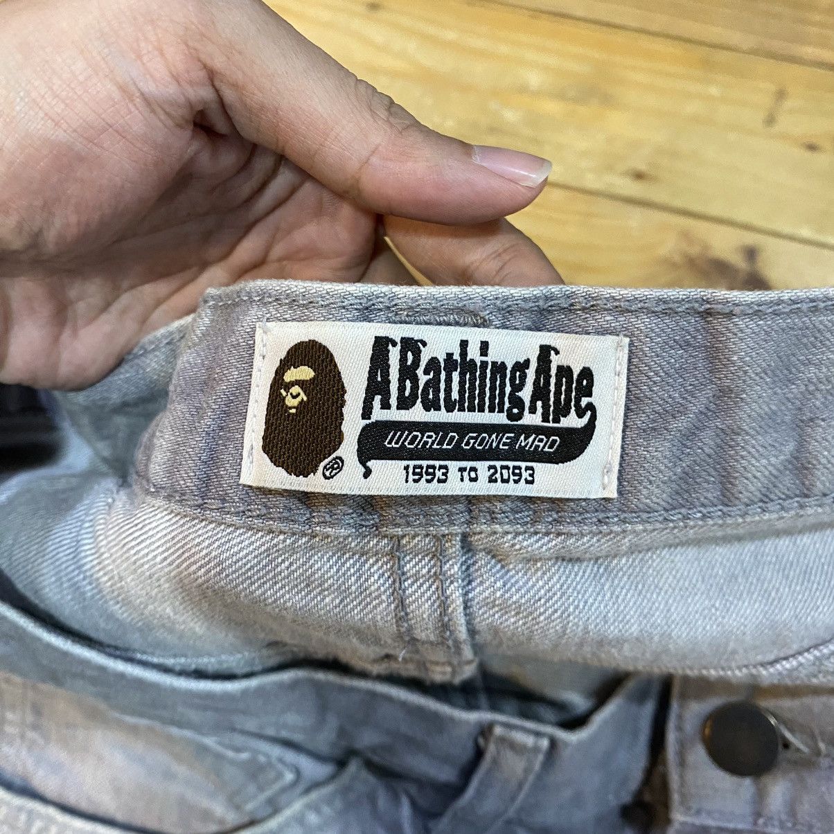Bape Champion Logo Denim Size US 33 - 13 Thumbnail
