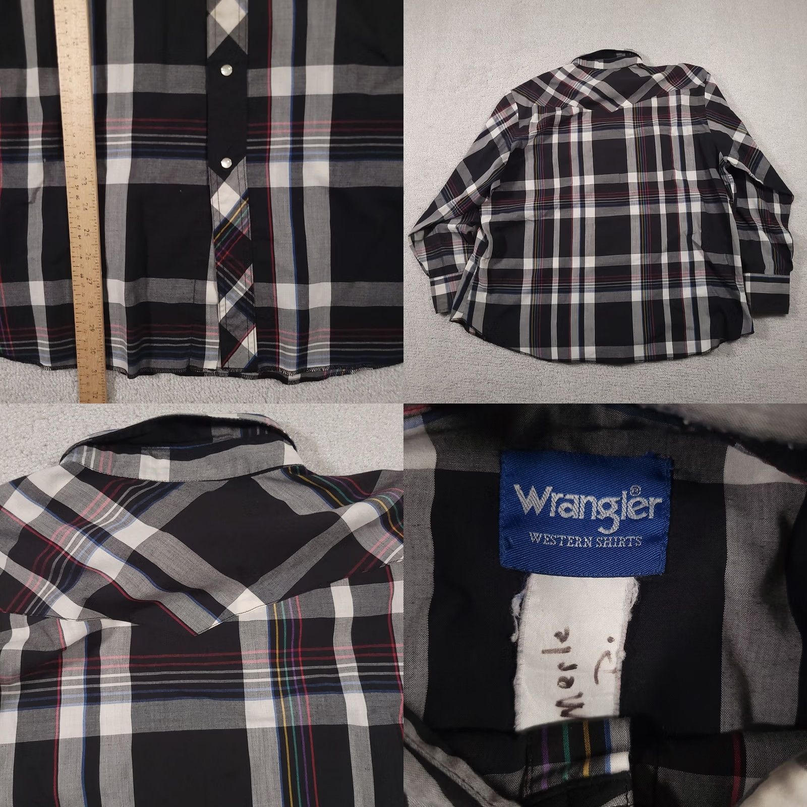 Wrangler VINTAGE Wrangler Western Shirt Mens 2X Big Pearl Snap Long Sleeve Plaid Workwear Cowboy Size US XXL / EU 58 / 5 - 8 Thumbnail