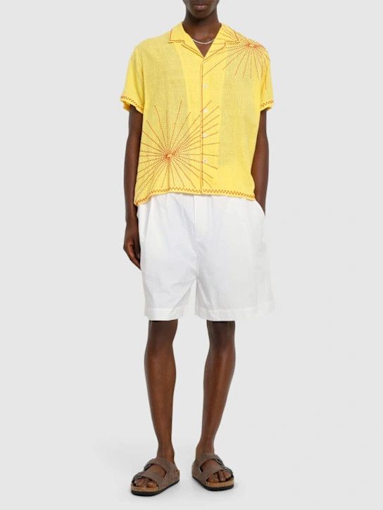 HARAGO o1lsvrm0425 Firework Embroidered Cotton S/S Shirt in Yellow Size US S / EU 44-46 / 1 - 4 Thumbnail