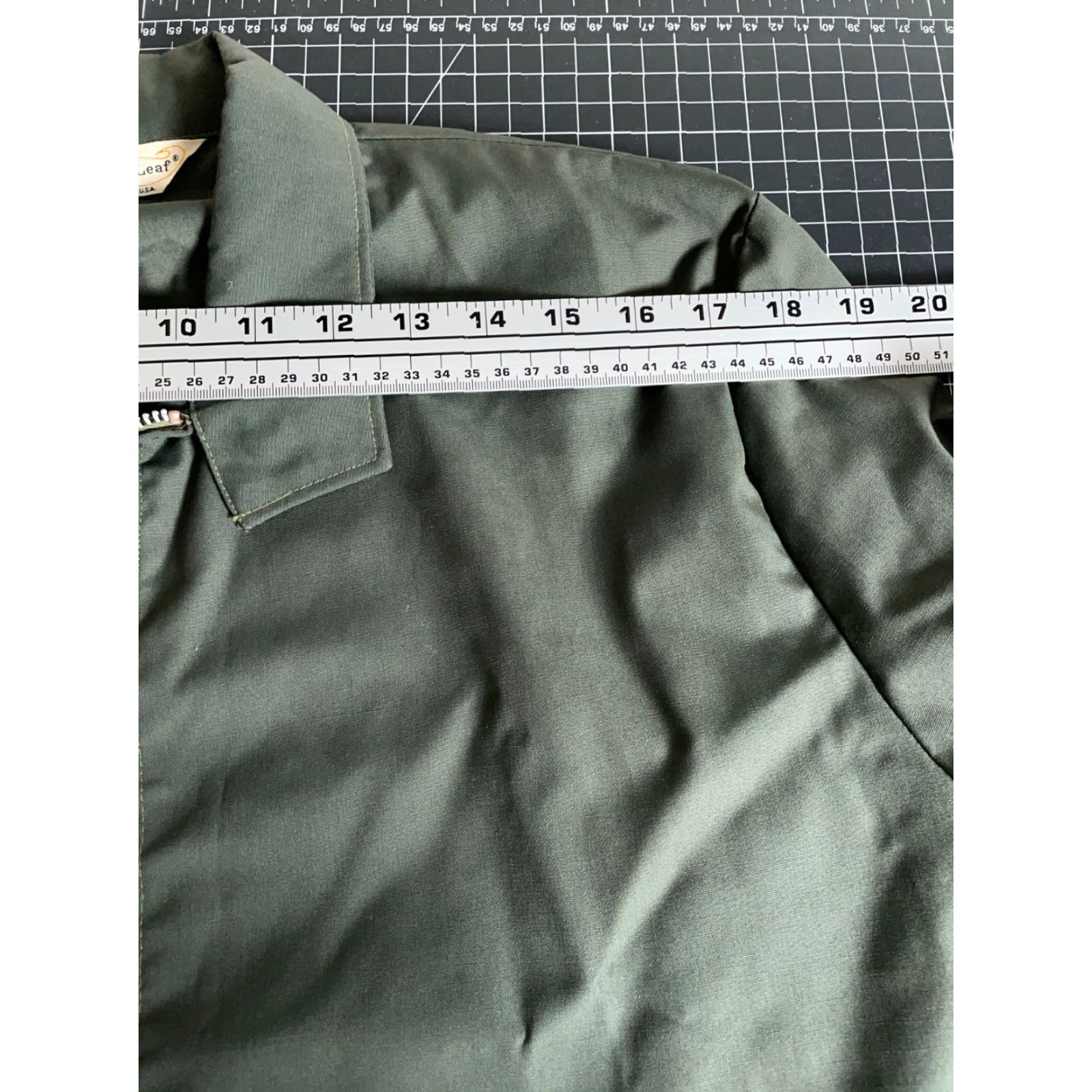 Vintage Vintage Gold Leaf Men's Large Green 60s Simco Boxy Fit Work Jacket Zip Front Full Lightweight Pockets Unlined USA Made Size US L / EU 52-54 / 3 - 7 Thumbnail