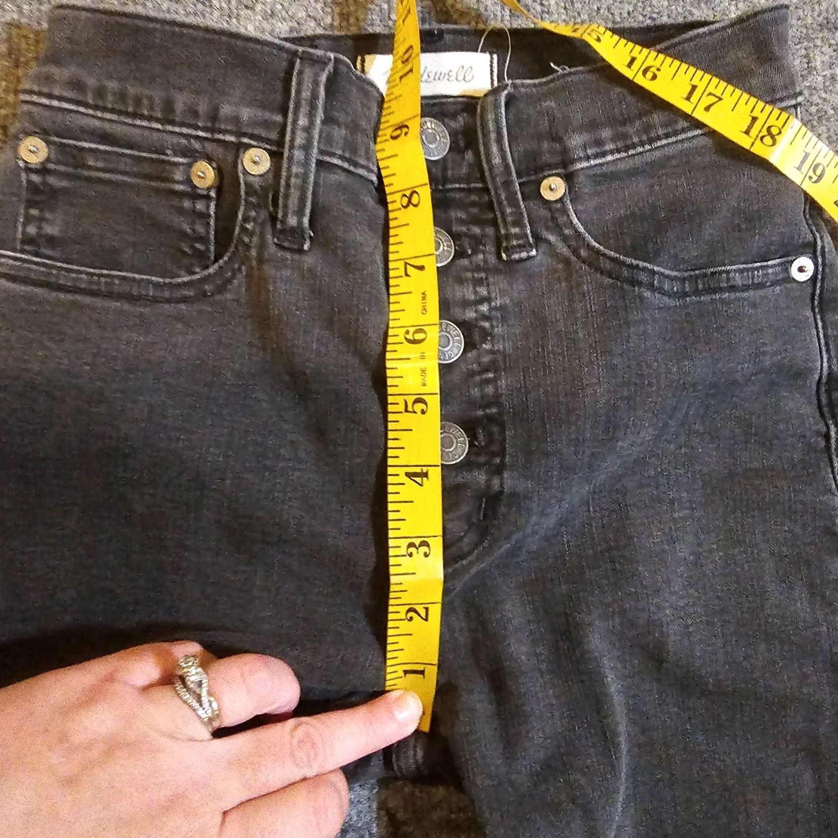 Madewell Madewell Jeans Womens 24 Petite Black Button Fly Demi Boot Stretch Casual Basic Size 42" / US 20 - 6 Thumbnail