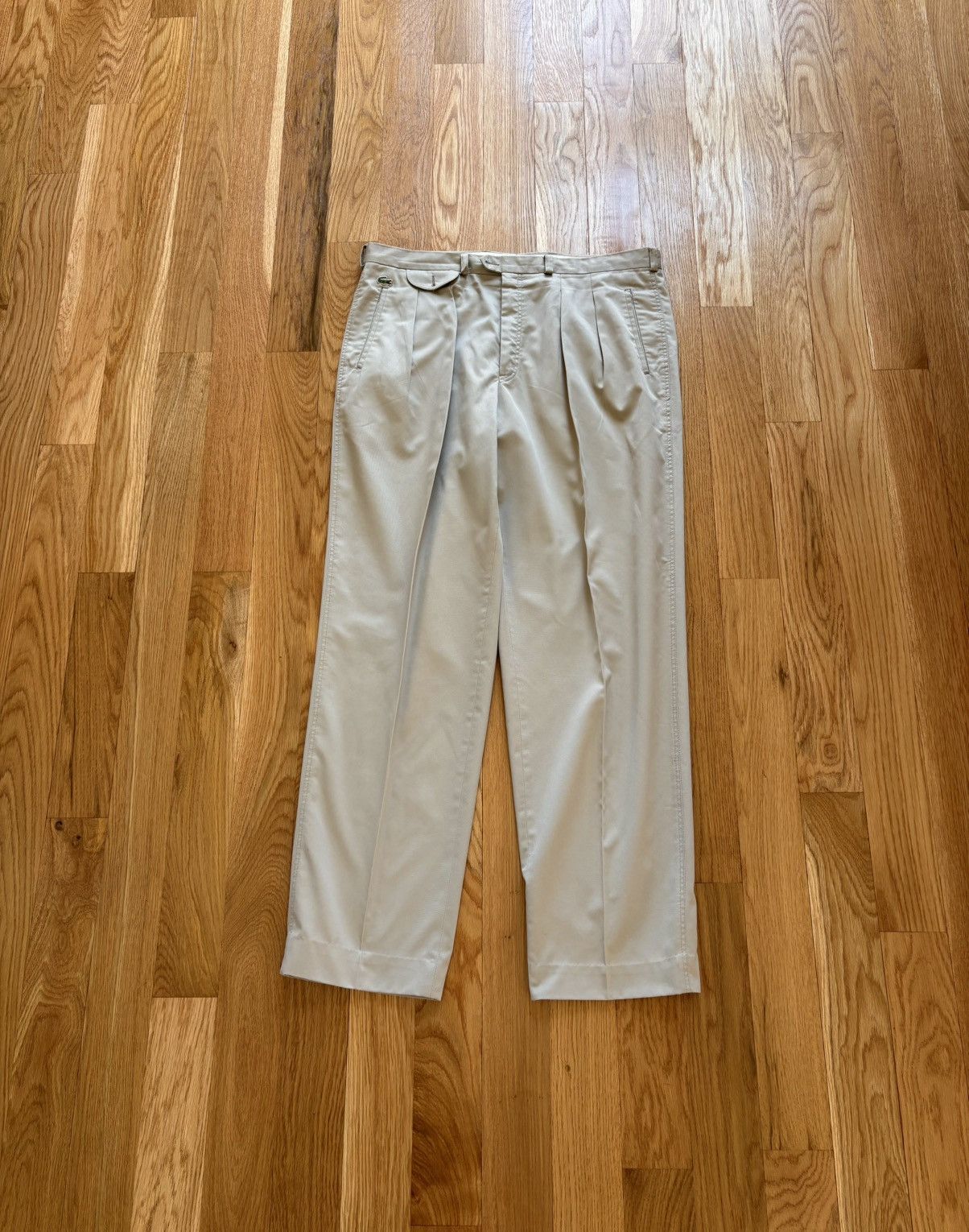 Lacoste Chemise Lacoste Vintage 80s 90s Ivory Tan Chinos Golf 36x31 Size US 36 / EU 52 - 2 Thumbnail