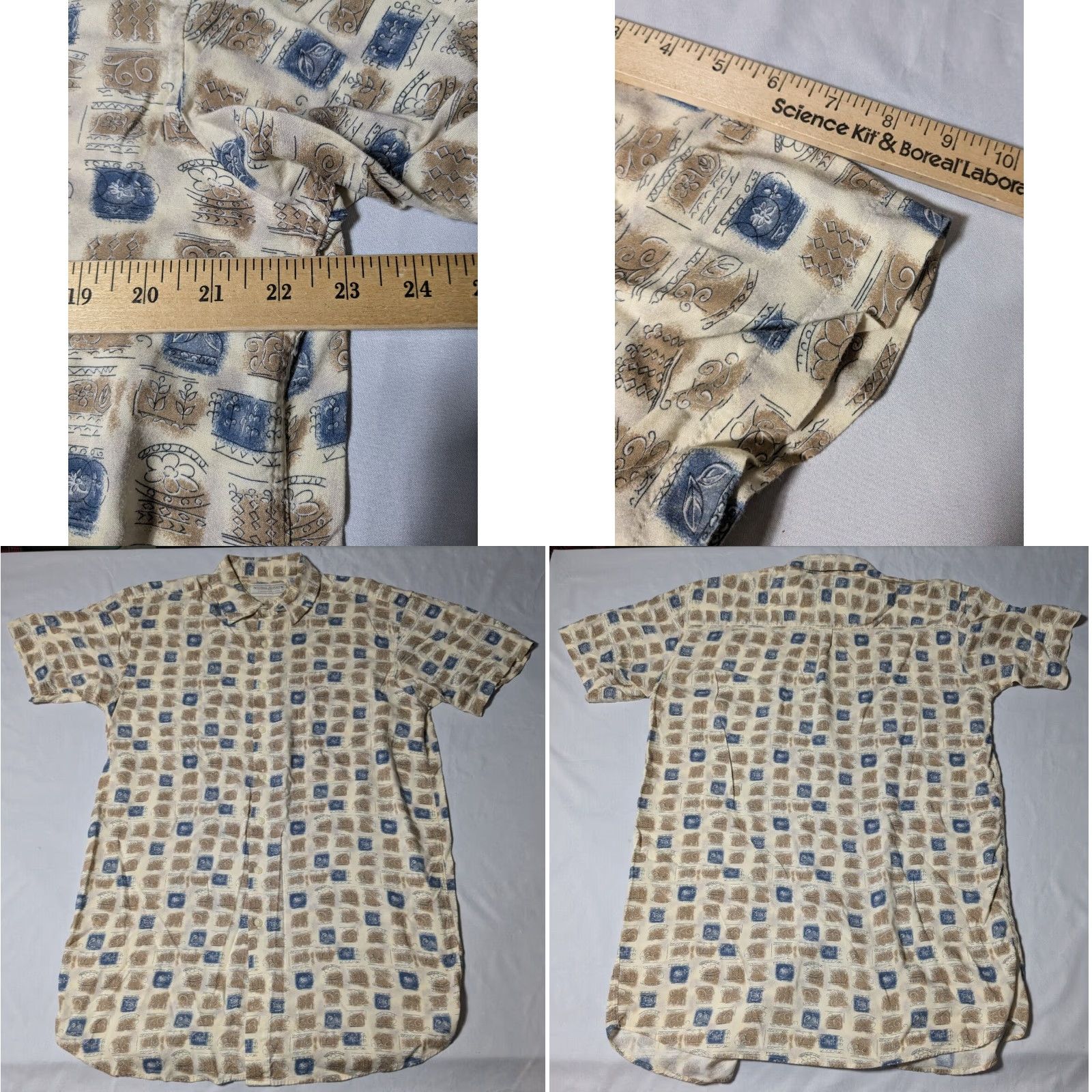 LLOYD VTG NATURAL EXCHANGE BY ALEXANDER LLOYD Men XLT Floral ICON GEO Rayon Shirt Size US XL / EU 56 / 4 - 8 Thumbnail