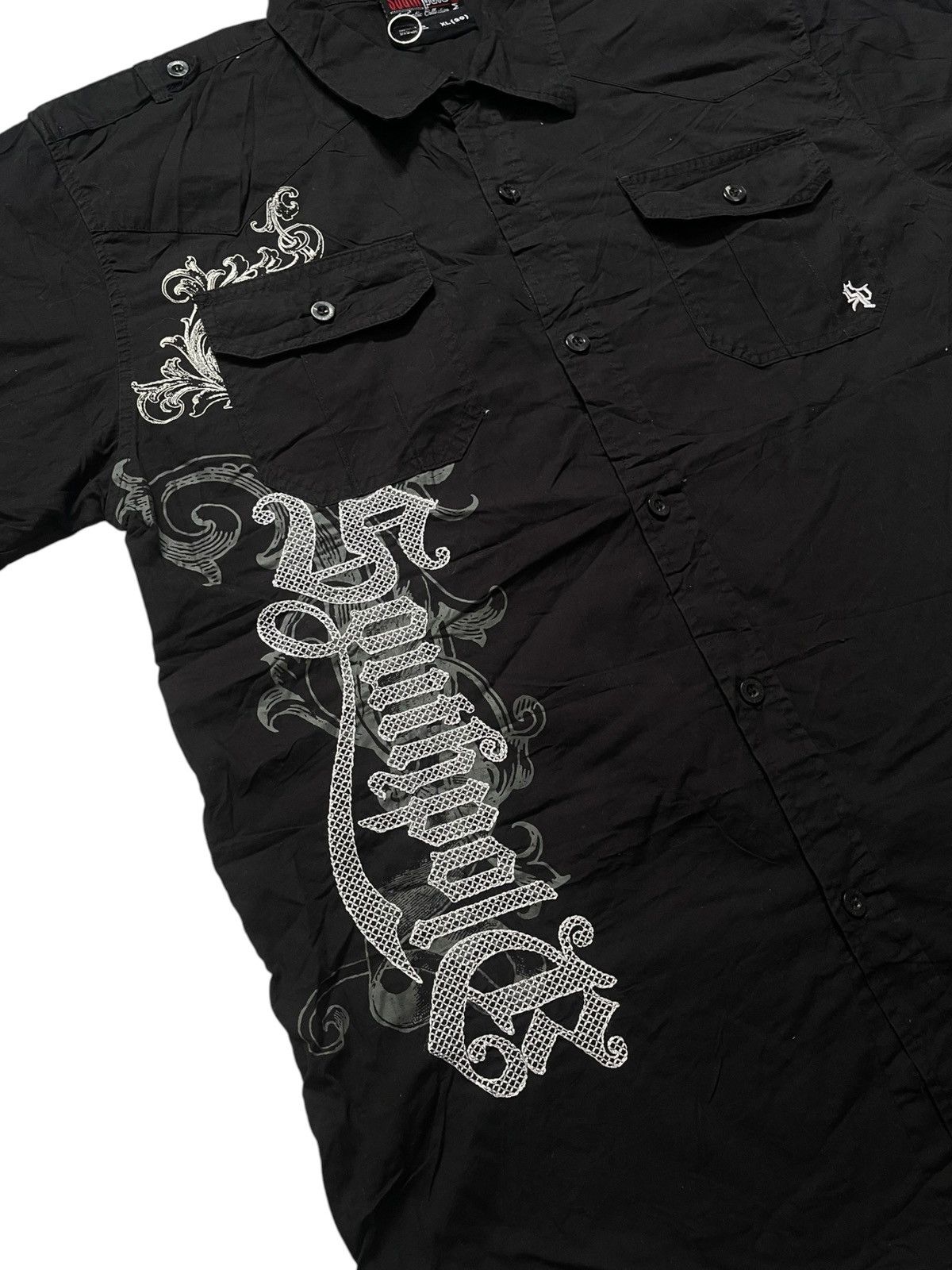 JNCO Y2K Hiphop Southpole Embroidered Stitching Work Shirt Size US L / EU 52-54 / 3 - 5 Thumbnail