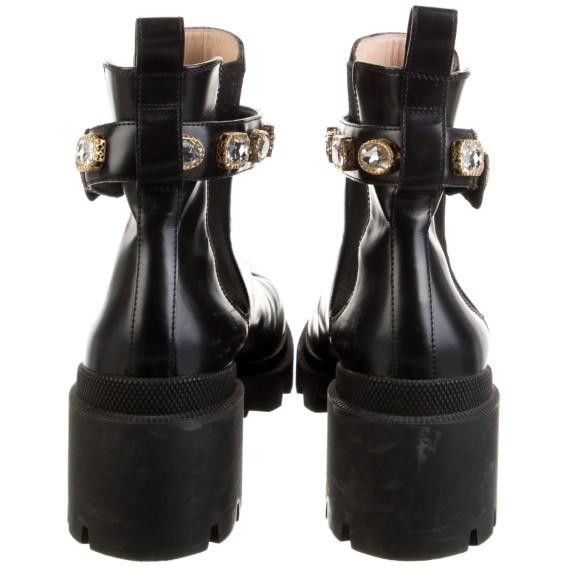 Gucci Gucci Double G Logo Leather Jeweled Chelsea Boots US11/IT41 Size US 11 / IT 41 - 4 Thumbnail