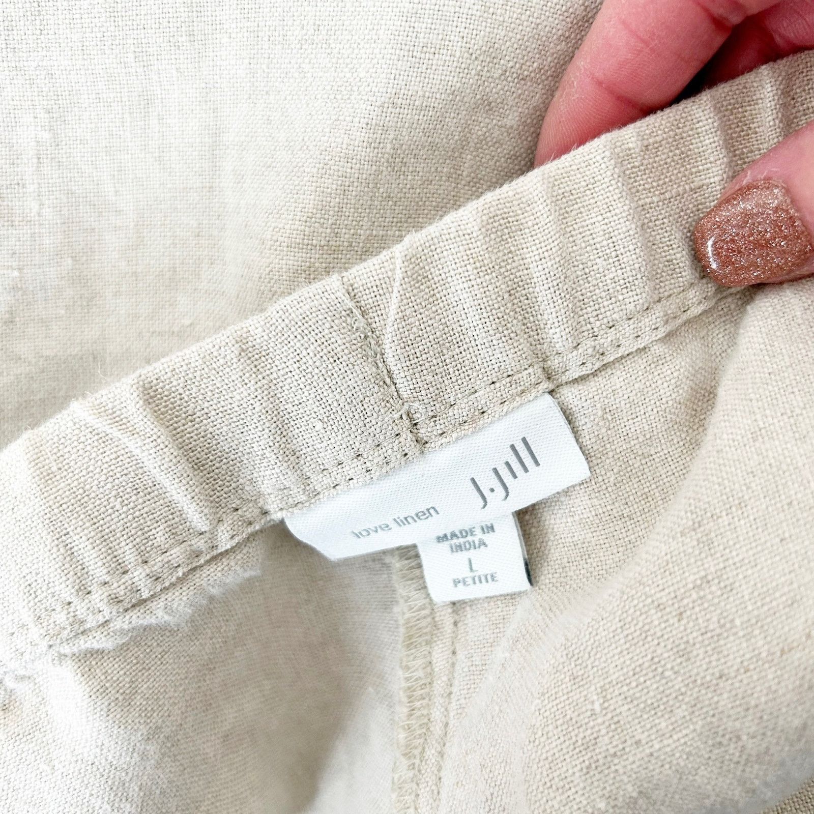 Other J. Jill Tan 100 Percent Linen Pants Sz LP Size 34" / US 12 / IT 48 - 2 Thumbnail