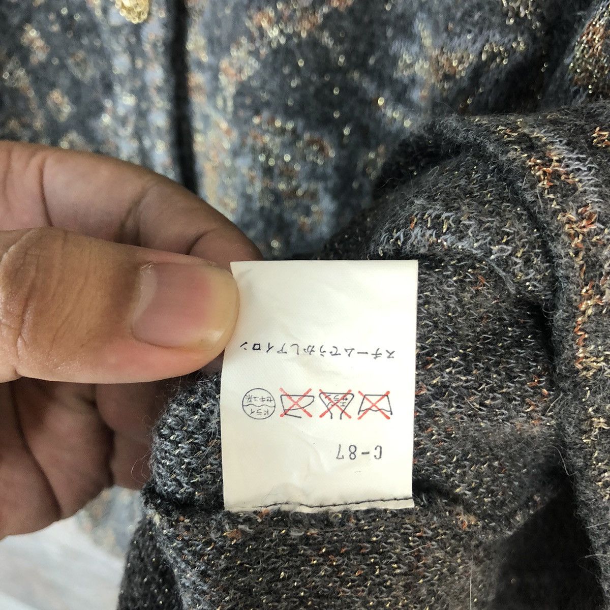 Homespun Knitwear × Japanese Brand Ronflix Brown Patterned Cardigan #A926 Size L / US 10 / IT 46 - 11 Thumbnail
