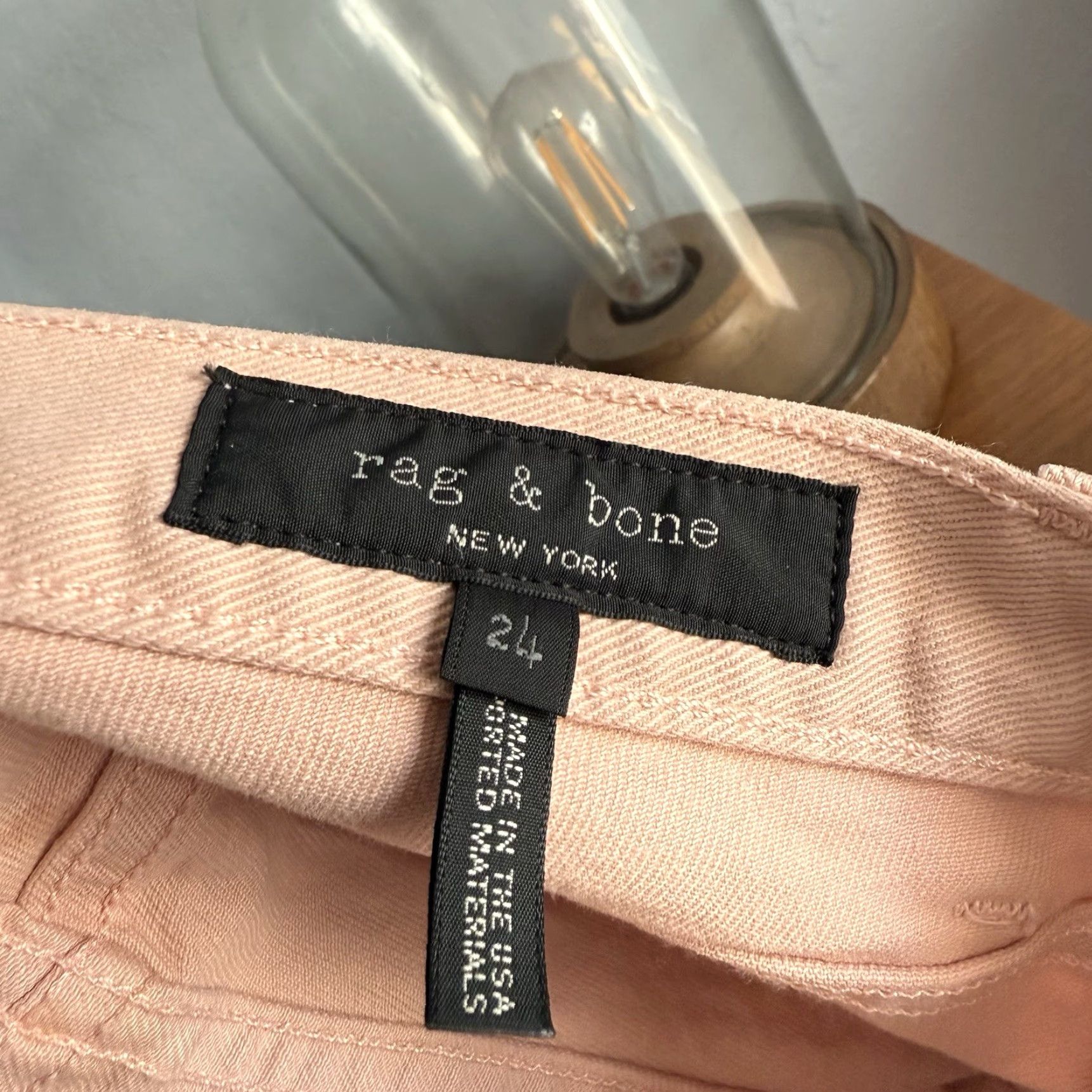 Rag & Bone rag & bone Justine High-Rise Wide-Leg Crop Jeans Sz 24 Blush Pink Size 42" / US 20 - 7 Thumbnail