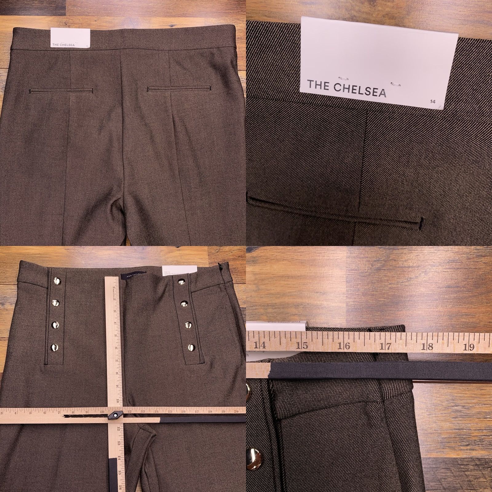 Ann Taylor Ann Taylor Pants Slim Ankle High Rise Bi Stretch 27in Inseam Brown Solid Polyester Blend Workwear City Mens? Women's? Size 36" / US 14 / IT 50 - 8 Thumbnail