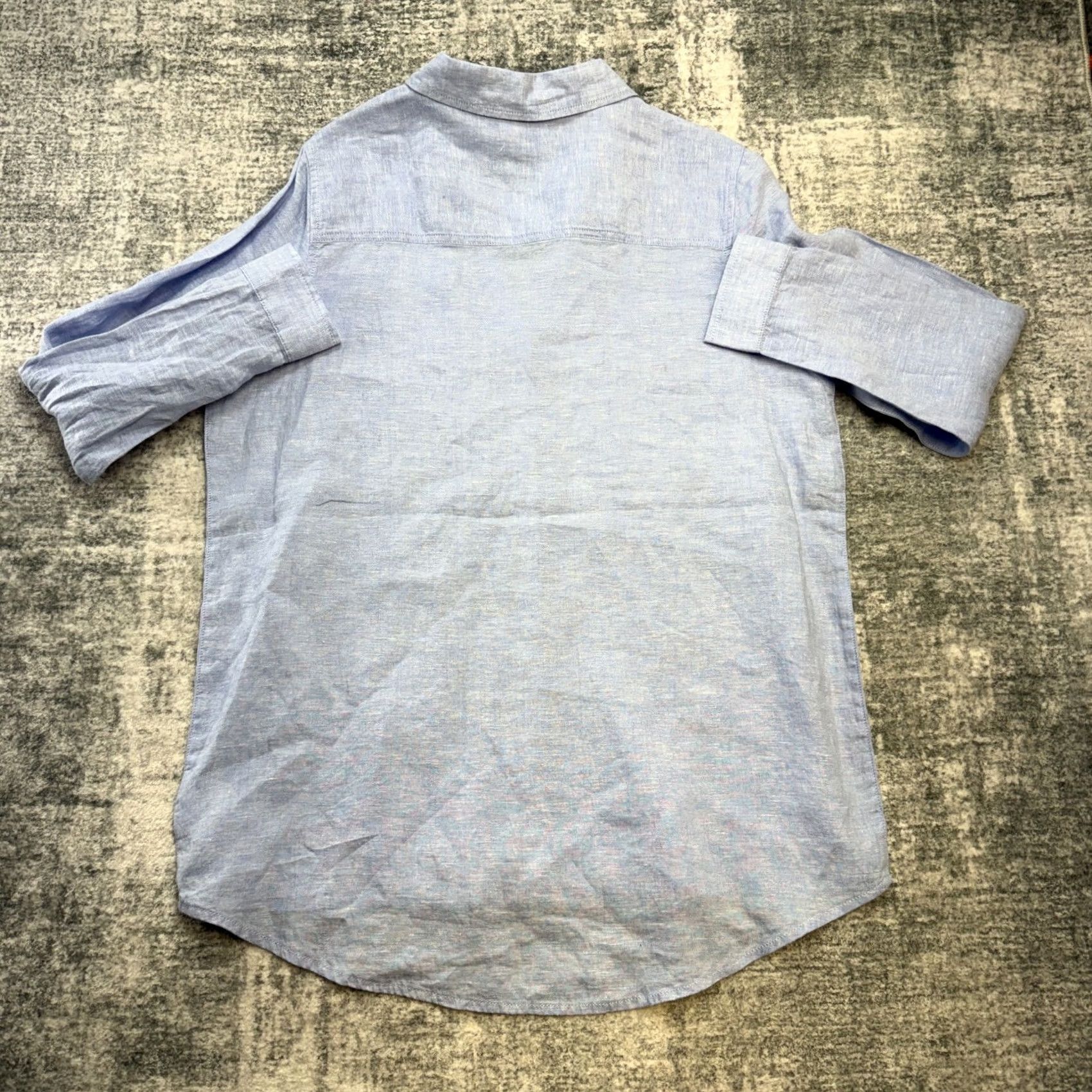 Vintage Sigrid Olsen Button-Up Tunic Linen Top Women M Blue Beach Casual Lightweight Roll Tab Sleeve Distressed? Size M / US 6-8 / IT 42-44 - 5 Thumbnail