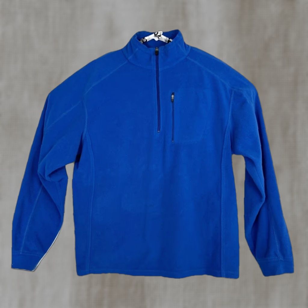 LL Bean Polar Fleece Pullover Quarter Zip Sweatshirt Men’s Medium Blue 0 BVM2