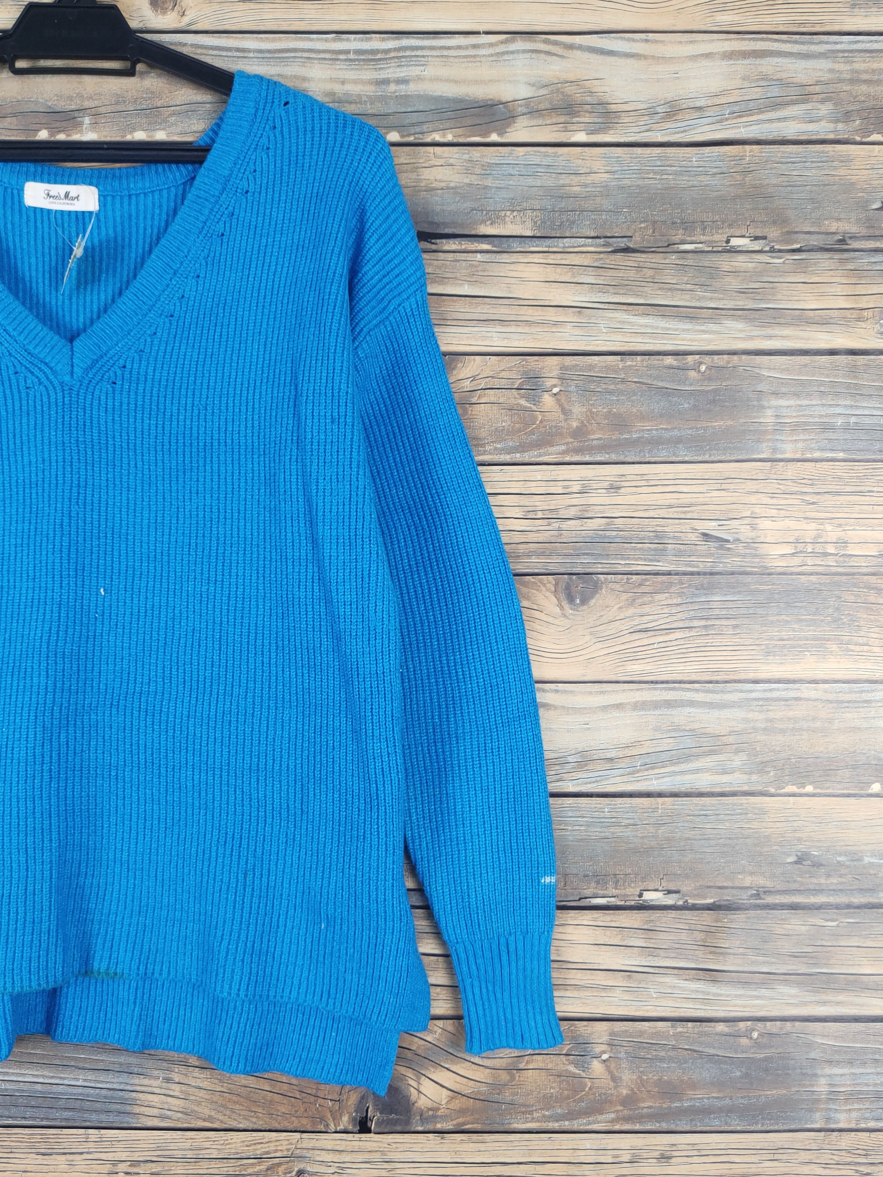 Homespun Knitwear Free's Mart Blue Knitwear Sweatshirts #W1278 Size M / US 6-8 / IT 42-44 - 5 Thumbnail