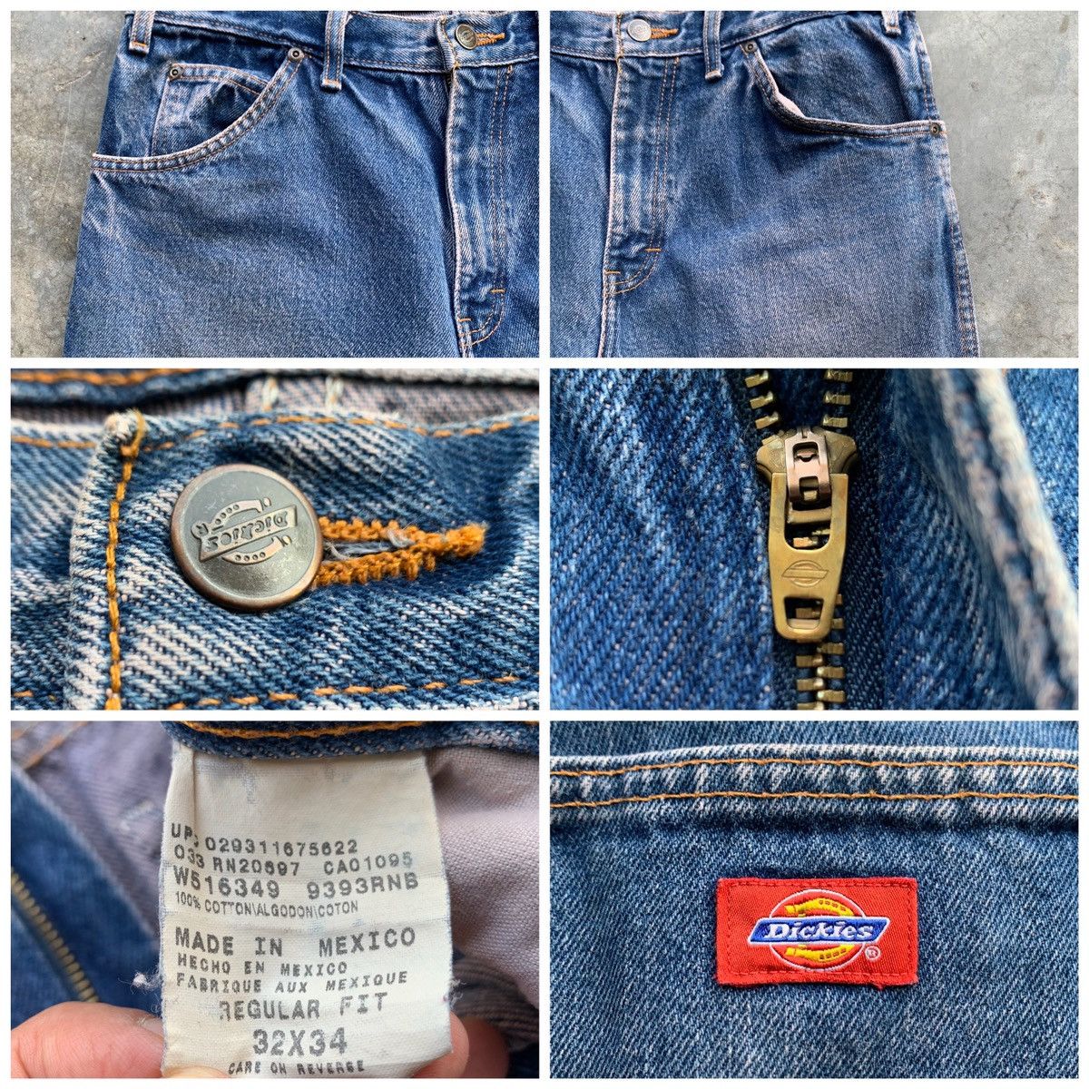 Dickies Vintage Dickies Dirty Denim Jeans Size 33x34 Size US 33 - 9 Thumbnail