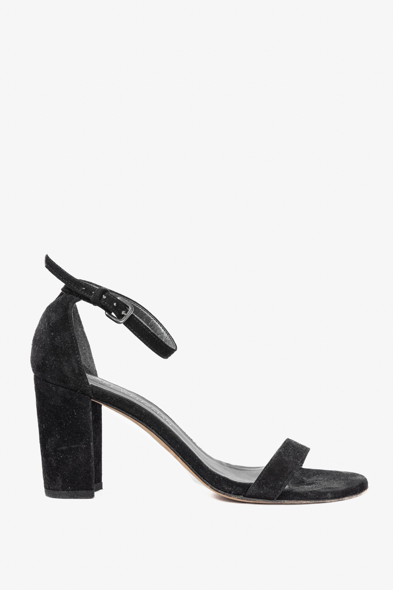 Stuart Weitzman Stuart Weitzman NearlyNude Black Suede Ankle-Strap Sandals Size US 6 / IT 36 - 1 Thumbnail