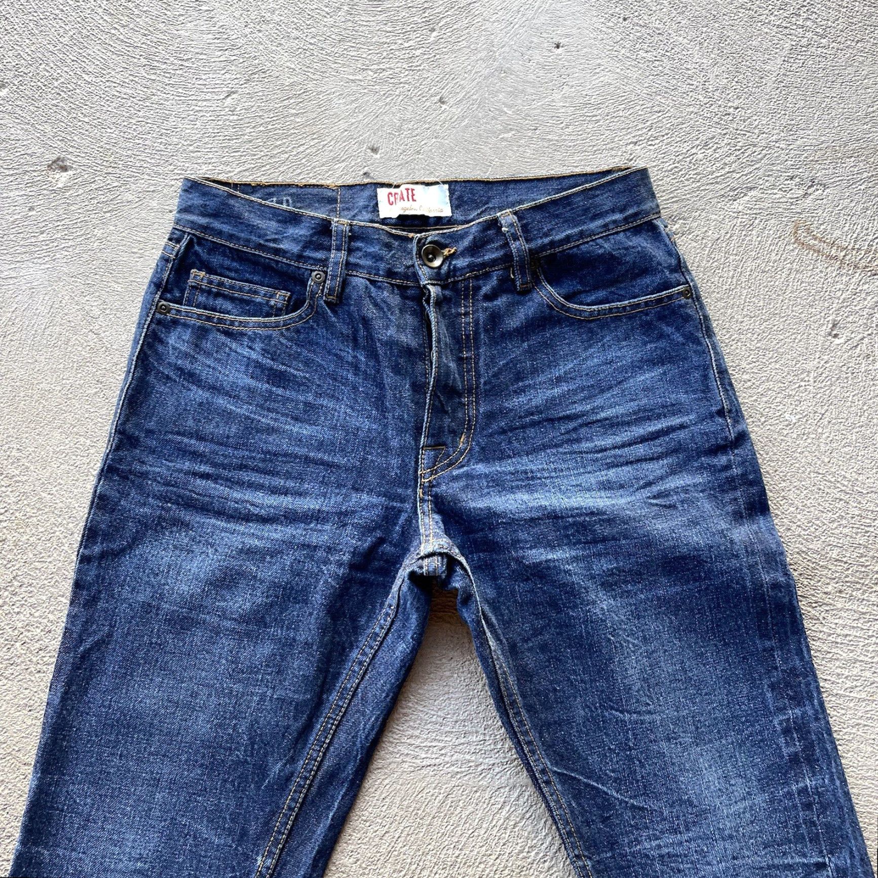 Denime Crate Jeans Slim Straight Denim Pants Men 28x32 Blue Selvedge Medium Cotton 28 Waist 32 Inseam Mens Jeans Size US 28 / EU 44 - 6 Thumbnail