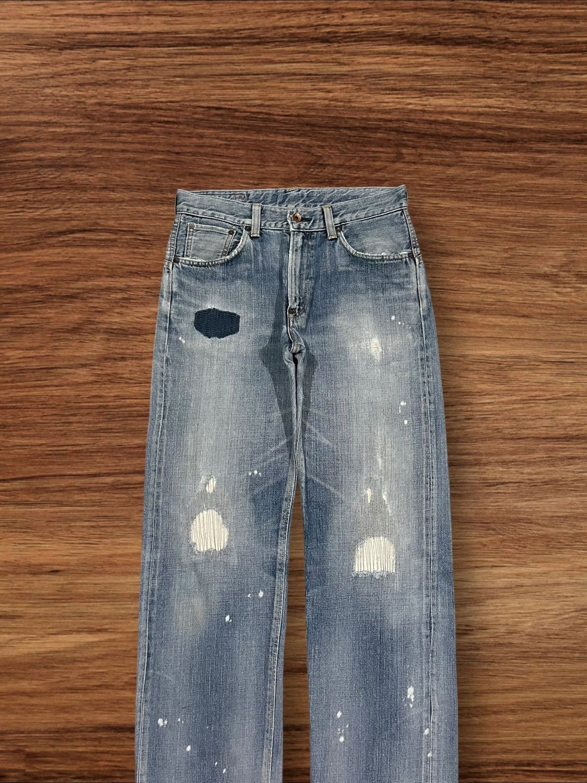 Edwin × Japanese Brand × Takeo Kikuchi Vintage Japanese Brand Edwin Paint Splattered Selvedge Jeans Size US 32 / EU 48 - 3 Thumbnail