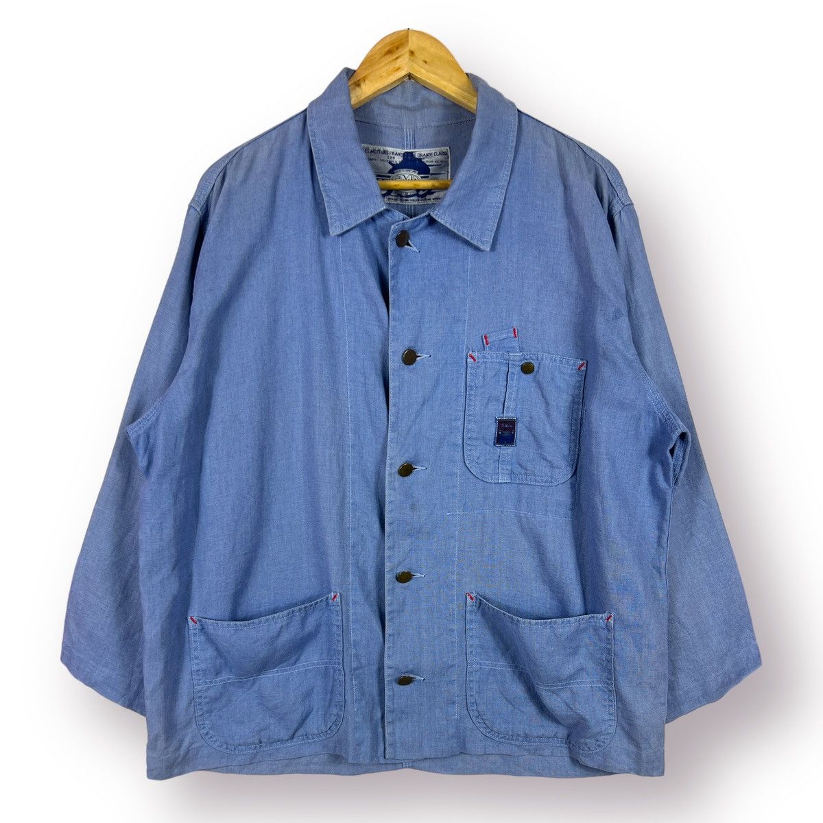 Other 🔥 Light blue soft chore jacket SMD francais de grande Size US L / EU 52-54 / 3 - 1 Thumbnail