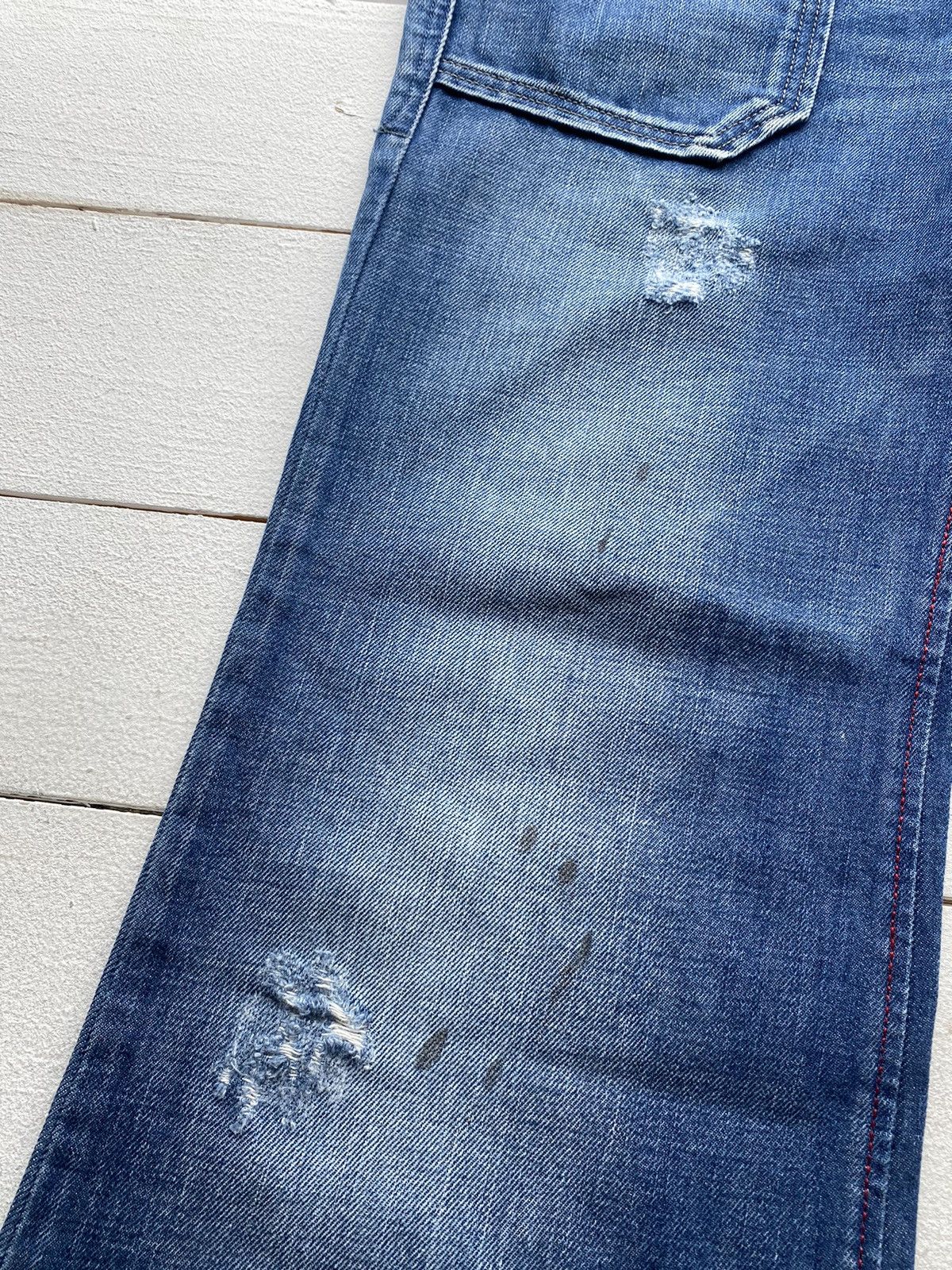 Diesel × Vintage 🔥Diesel Distressed Dirty Flared Bootcut Bell Blue Jeans y2k Size 32" / US 10 / IT 46 - 22 Thumbnail