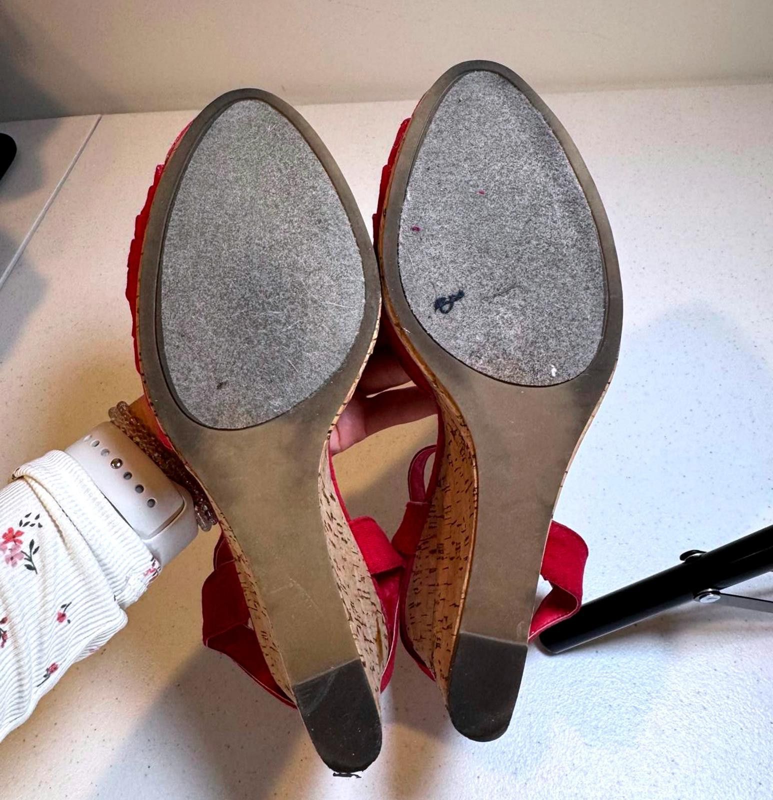 Nine West Nine West Women's Wedge Sandals - Stylish Red Design Size US 10.5 / IT 40.5 - 5 Thumbnail