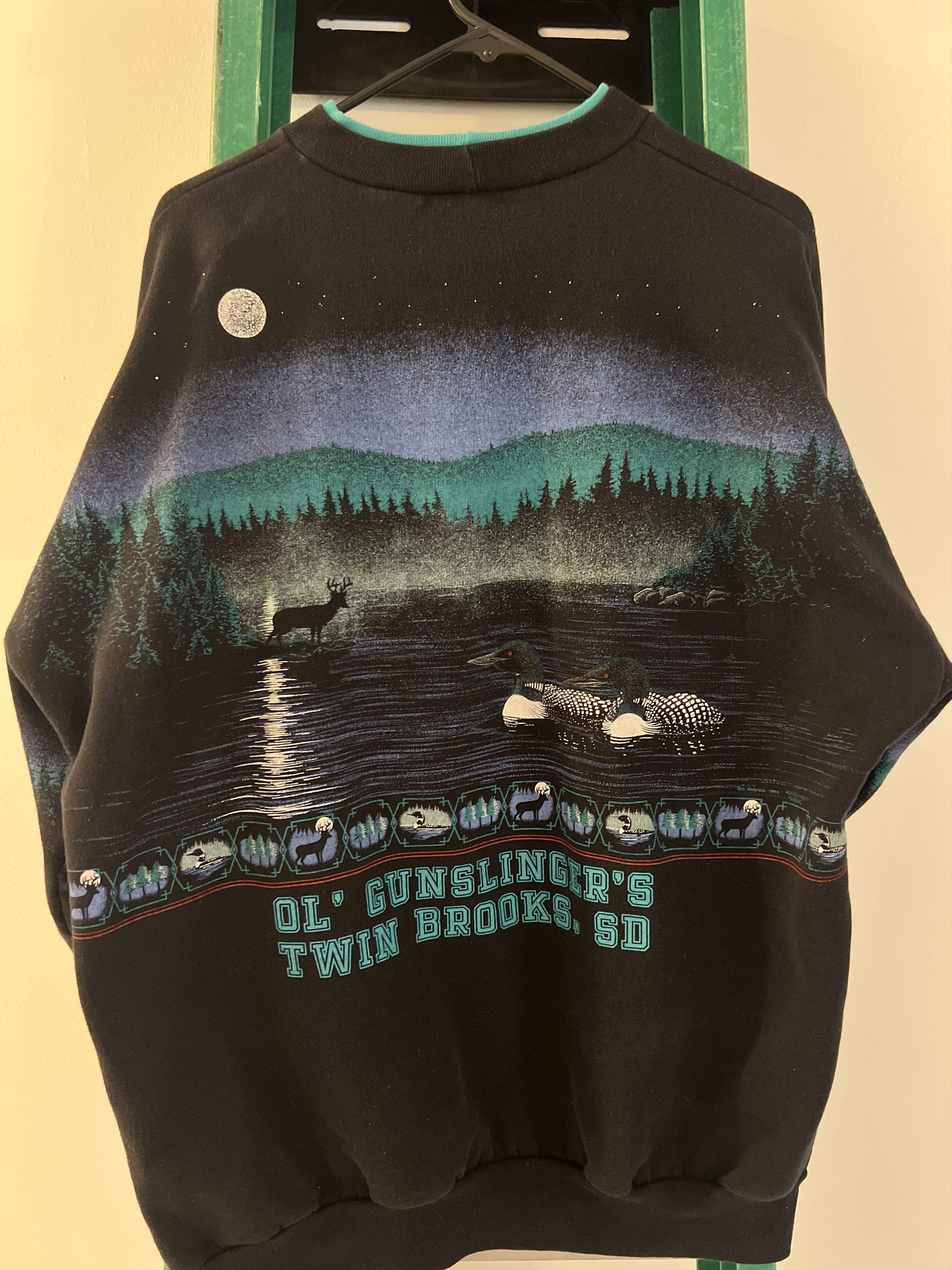 Other Vintage Loon Moose Forest Lake Crewneck Sweatshirt Size US XXL / EU 58 / 5 - 2 Thumbnail