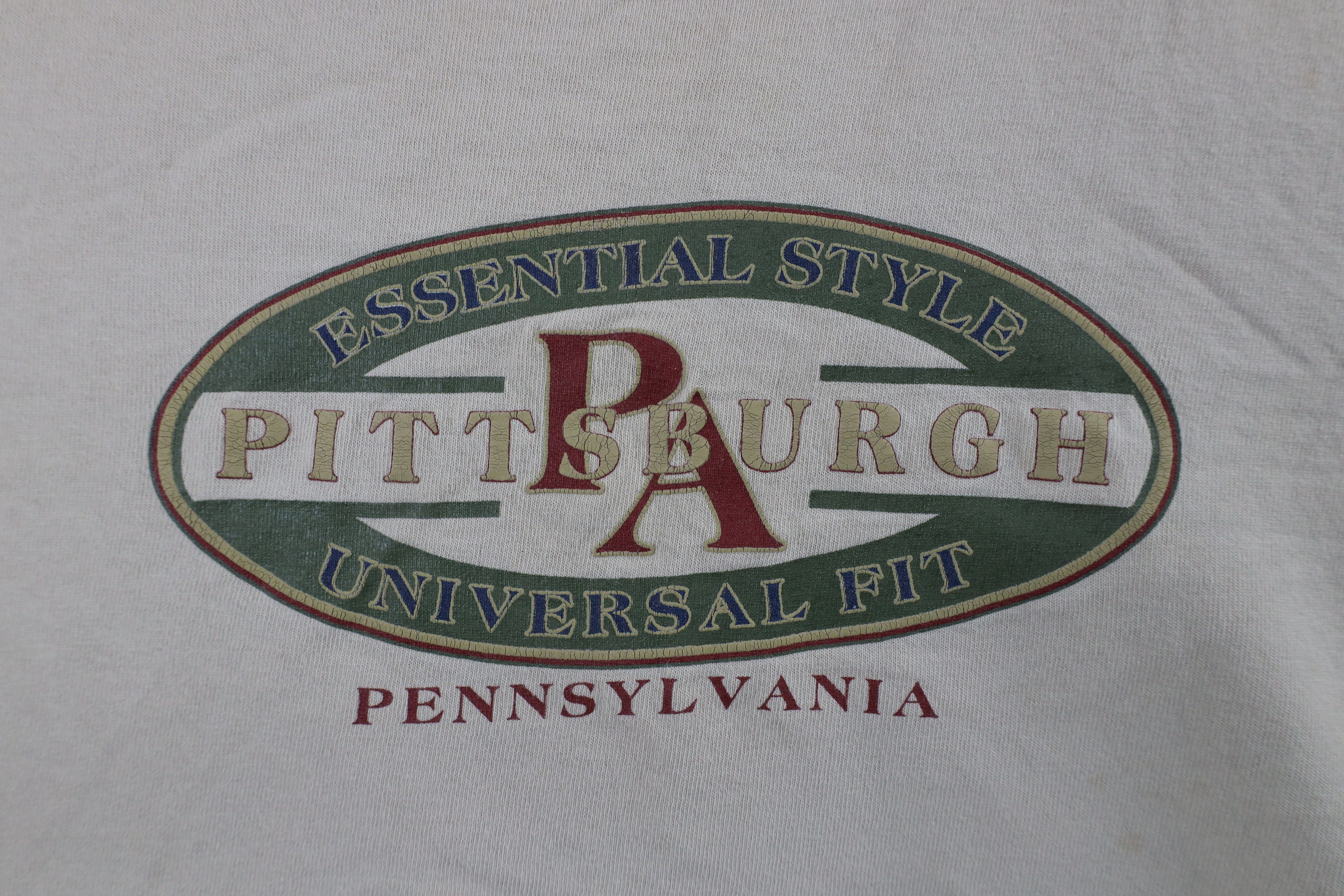 Vintage Vintage 90s Streetwear Out Pittsburgh T-Shirt Beige USA Size US XL / EU 56 / 4 - 4 Thumbnail