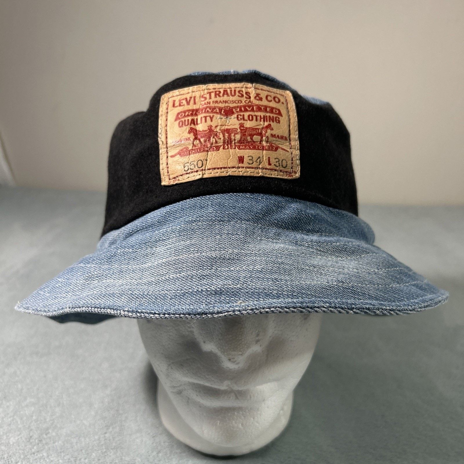 Levi's Patchwork Denim Panel Bucket Hat Large Reversible Granola Size ONE SIZE - 15 Thumbnail