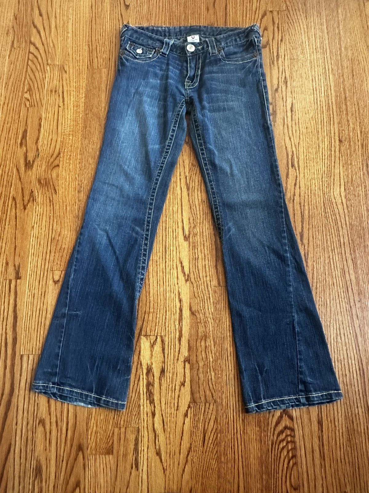 True Religion JOEY SUPER T24サイズ JOEY SUPER T FLAP FLARE JEAN - REBEL TRAIL GREY WASH | True